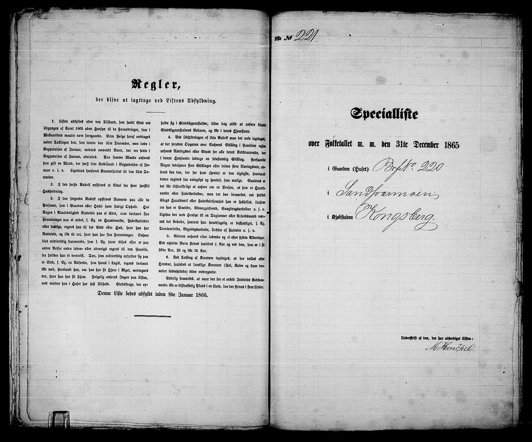 RA, 1865 census for Kongsberg/Kongsberg, 1865, p. 454