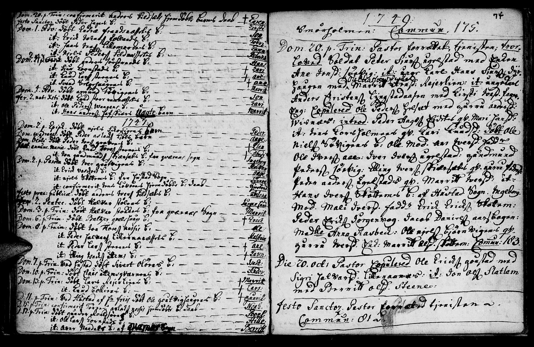Ministerialprotokoller, klokkerbøker og fødselsregistre - Møre og Romsdal, AV/SAT-A-1454/570/L0827: Parish register (official) no. 570A01, 1737-1749, p. 74