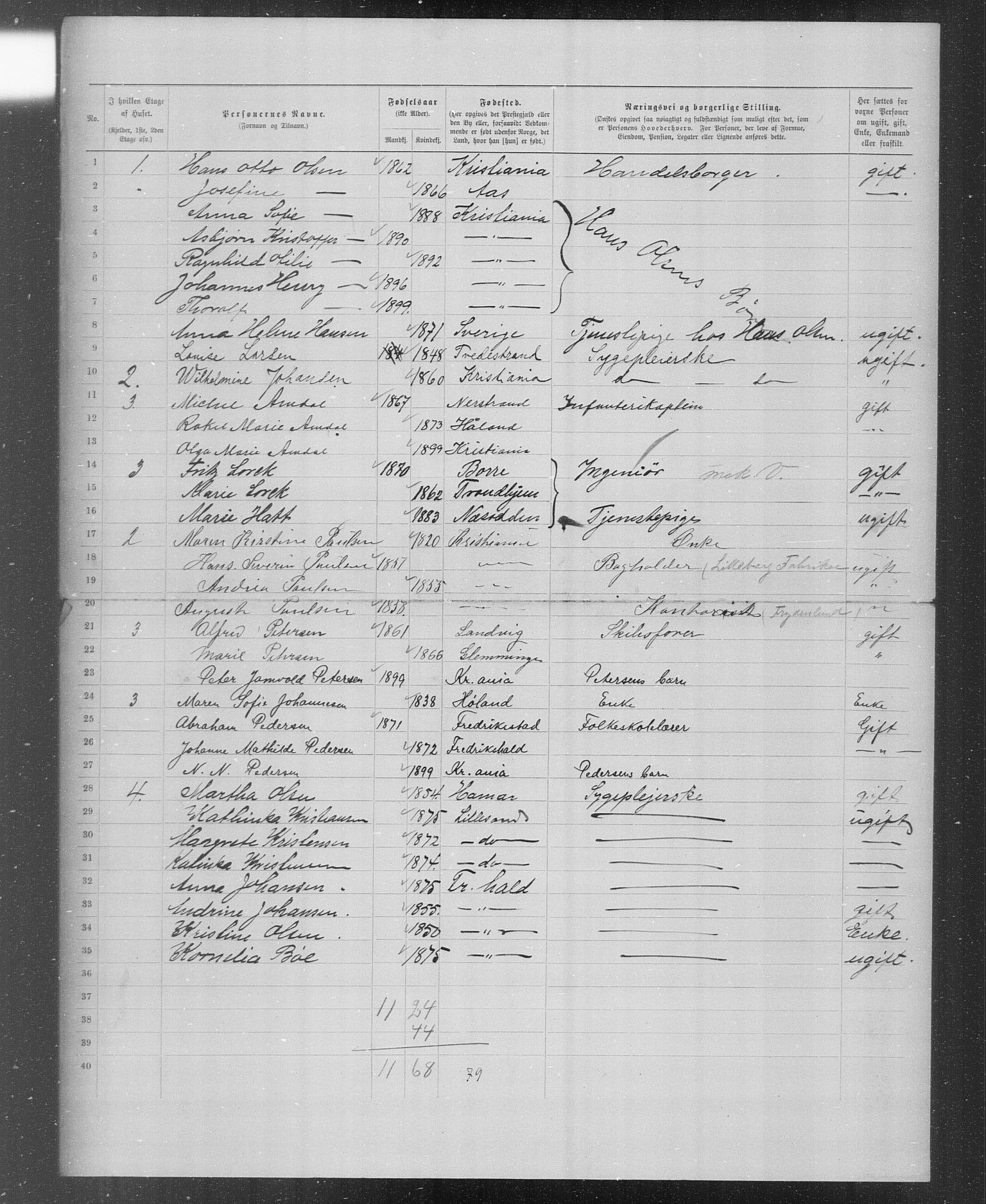 OBA, Municipal Census 1899 for Kristiania, 1899, p. 5107