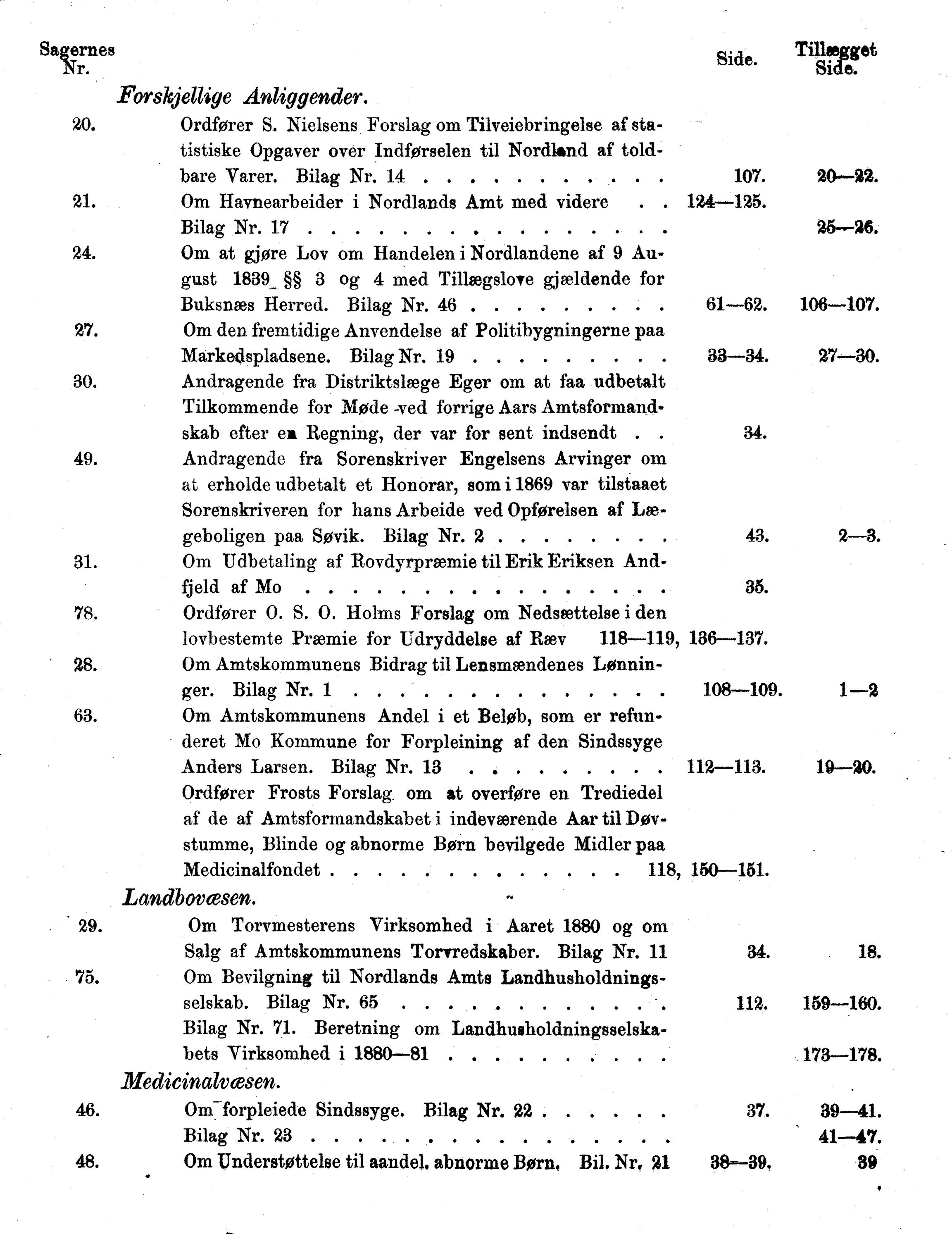 Nordland Fylkeskommune. Fylkestinget, AIN/NFK-17/176/A/Ac/L0014: Fylkestingsforhandlinger 1881-1885, 1881-1885