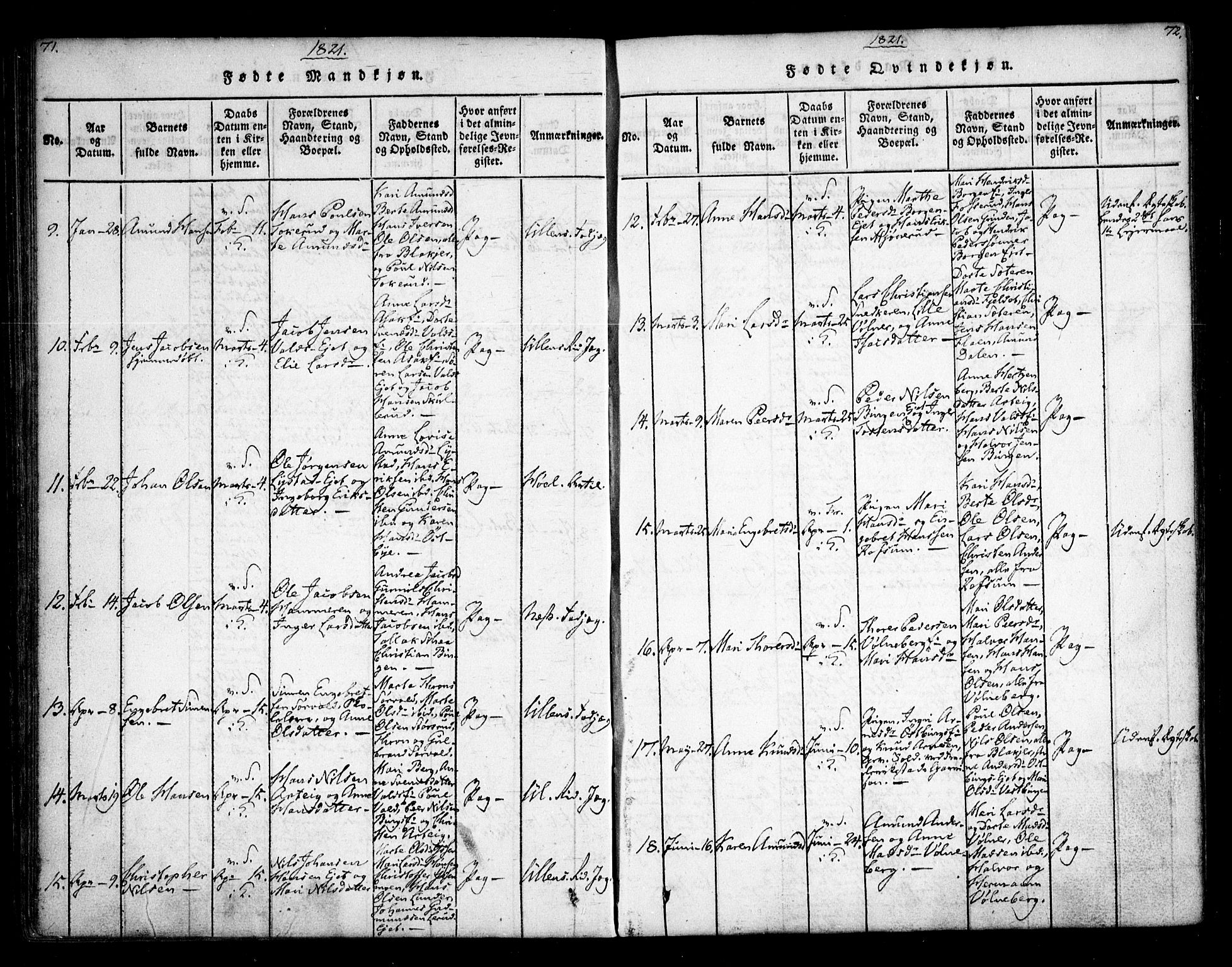 Sørum prestekontor Kirkebøker, AV/SAO-A-10303/F/Fa/L0003: Parish register (official) no. I 3, 1814-1829, p. 71-72