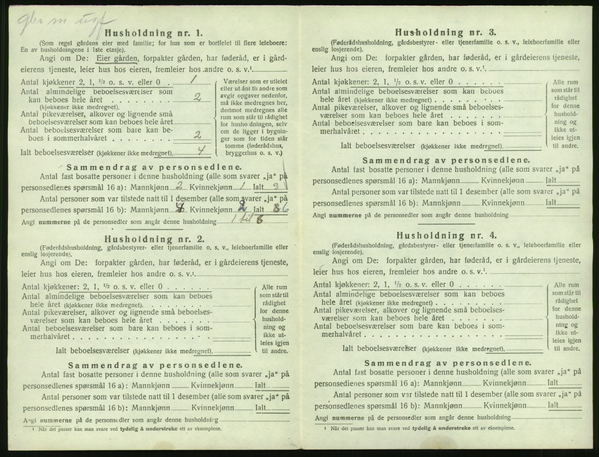 SAST, 1920 census for Håland, 1920, p. 58