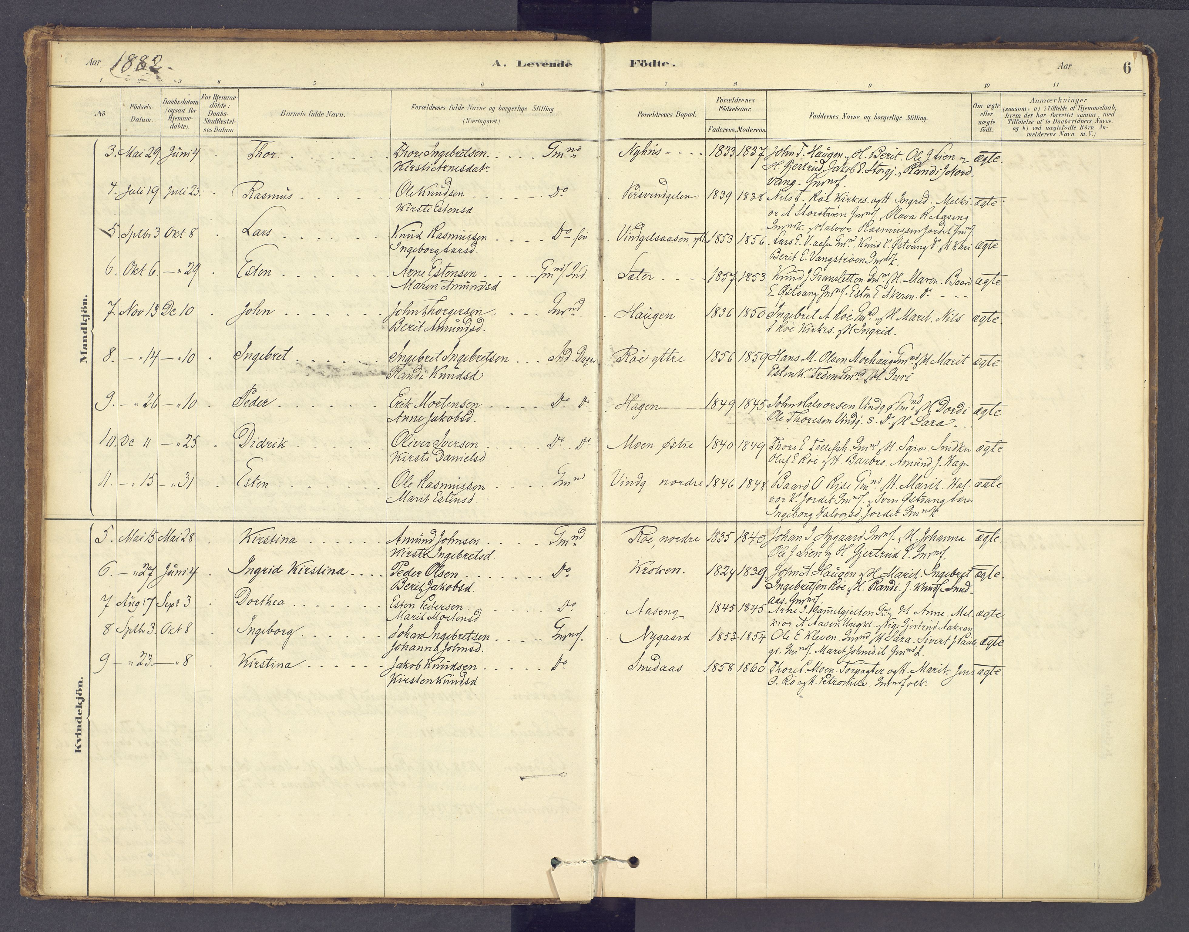 Tolga prestekontor, AV/SAH-PREST-062/K/L0012: Parish register (official) no. 12, 1877-1925, p. 6