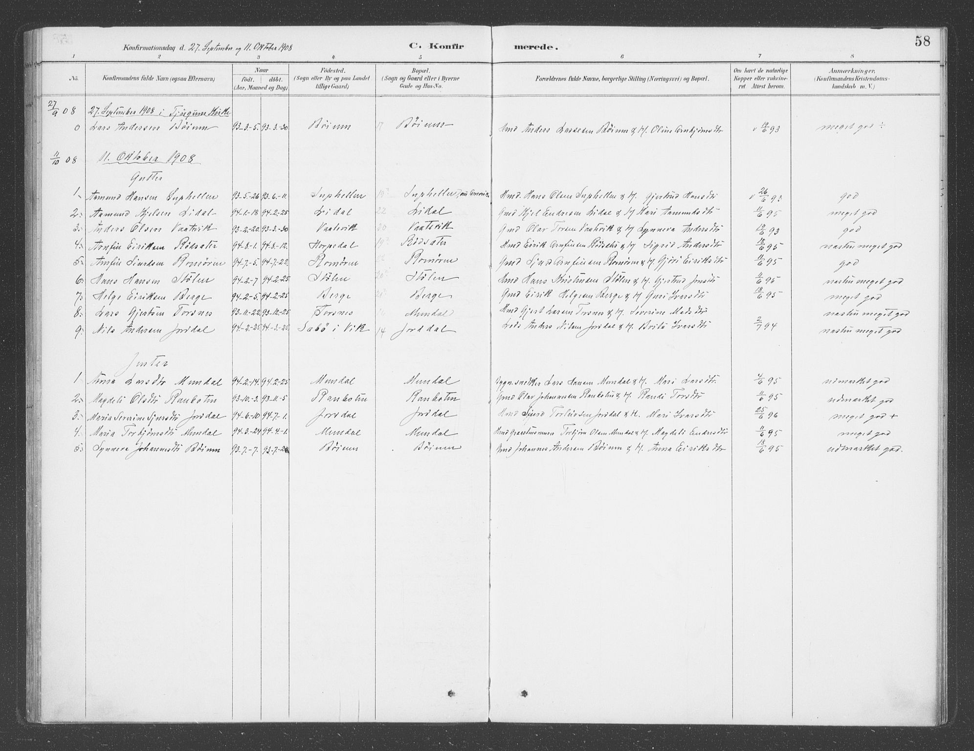 Balestrand sokneprestembete, SAB/A-79601/H/Haa/Haac/L0001: Parish register (official) no. C  1, 1889-1909, p. 58