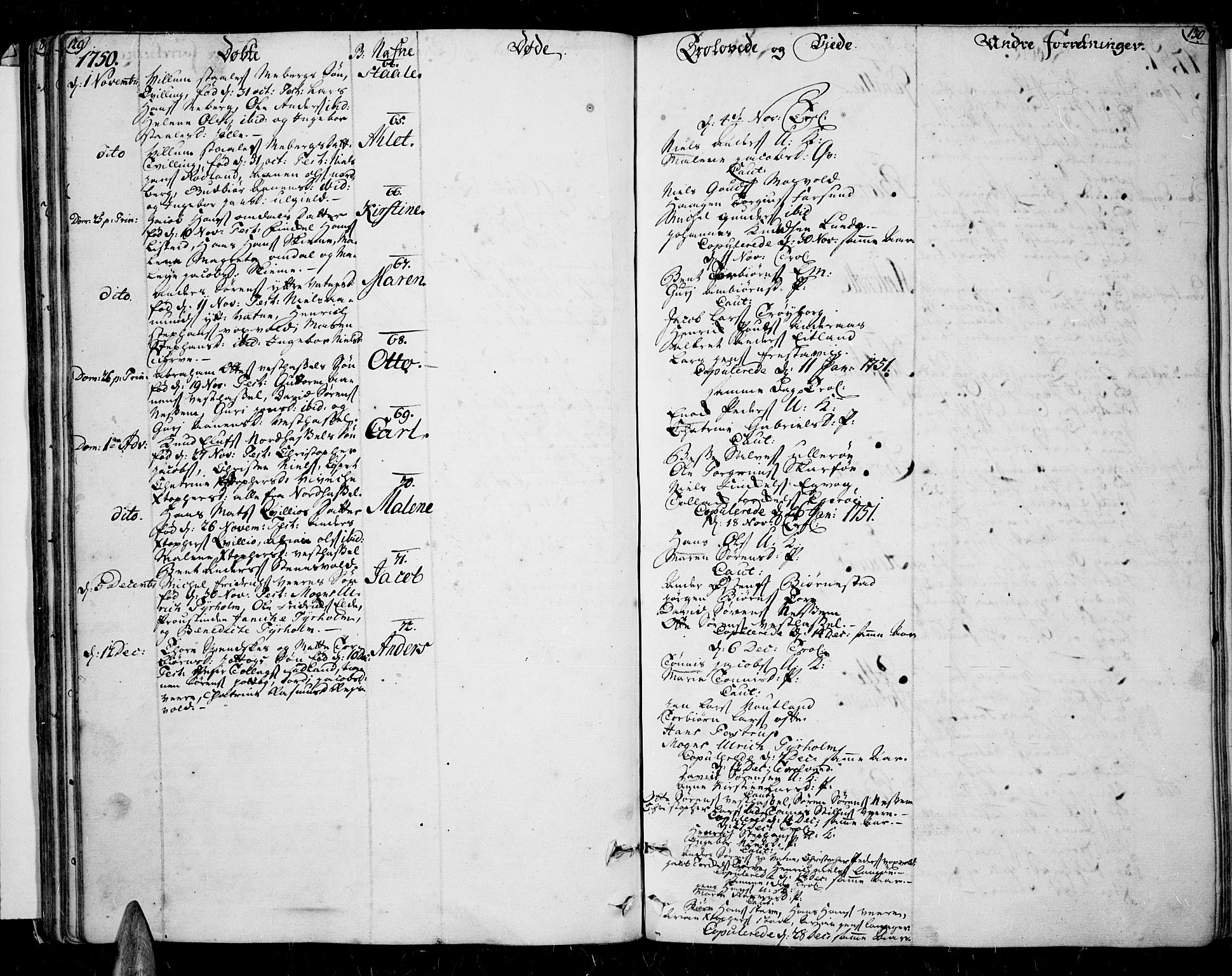 Lista sokneprestkontor, AV/SAK-1111-0027/F/Fa/L0003: Parish register (official) no. A 3 /1, 1743-1767, p. 129-130