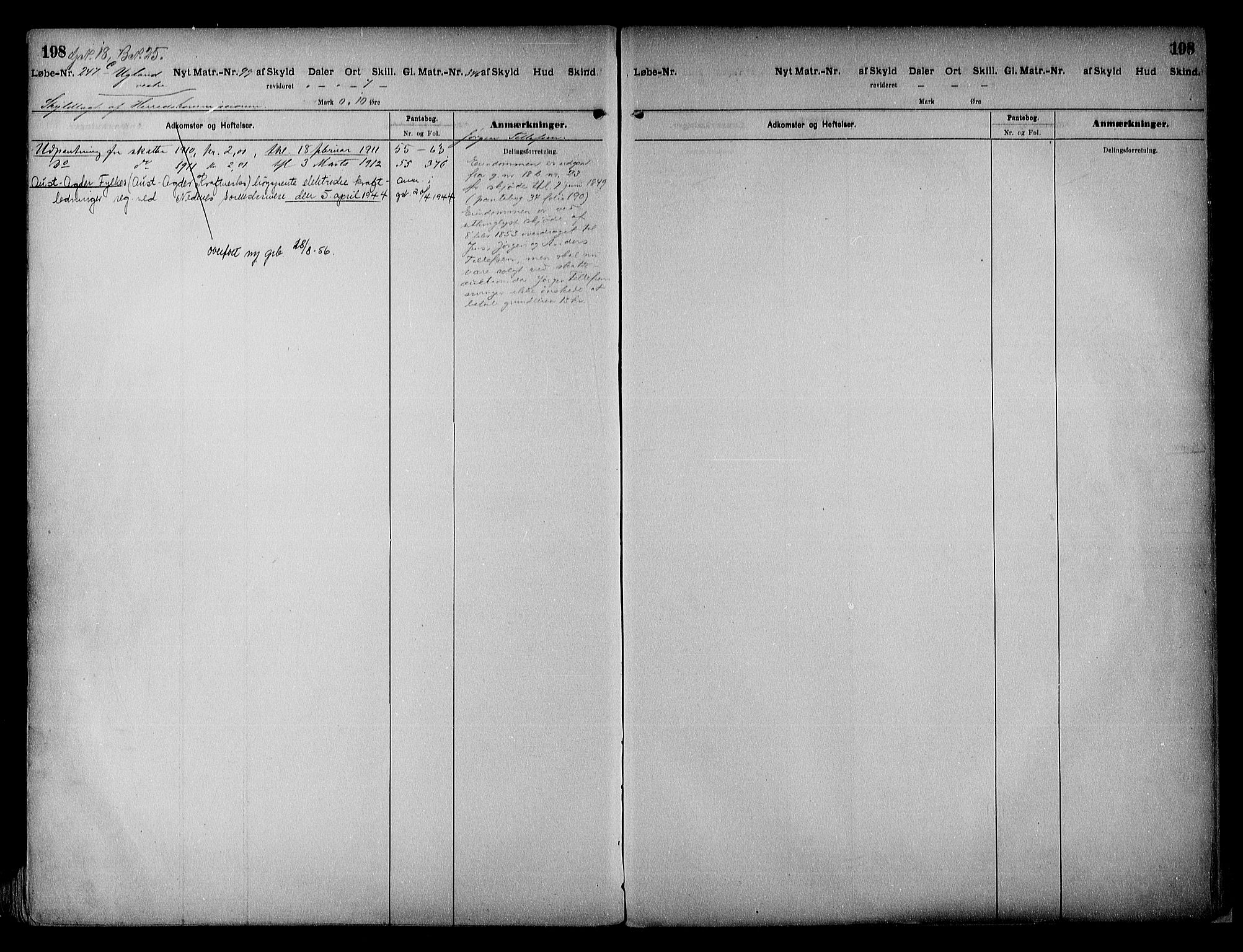 Vestre Nedenes/Sand sorenskriveri, SAK/1221-0010/G/Ga/L0017: Mortgage register no. 13a, 1872-1956, p. 198