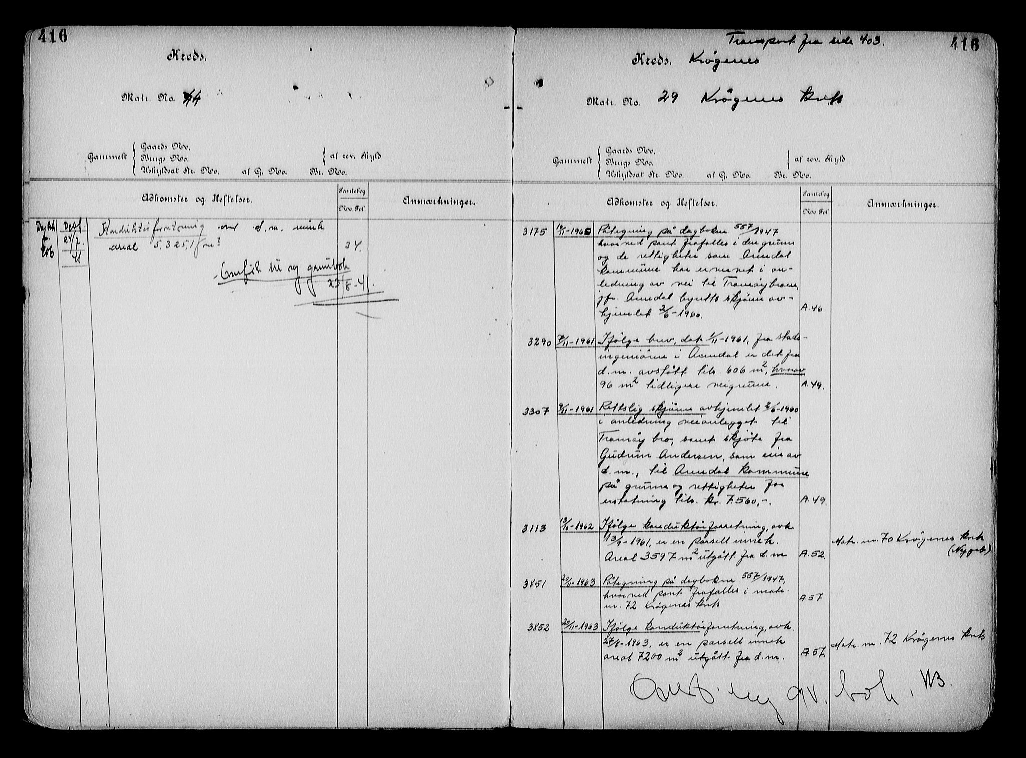 Arendal byfogd, AV/SAK-1222-0001/G/Ga/L0015: Mortgage register no. 13, 1860-1960, p. 416