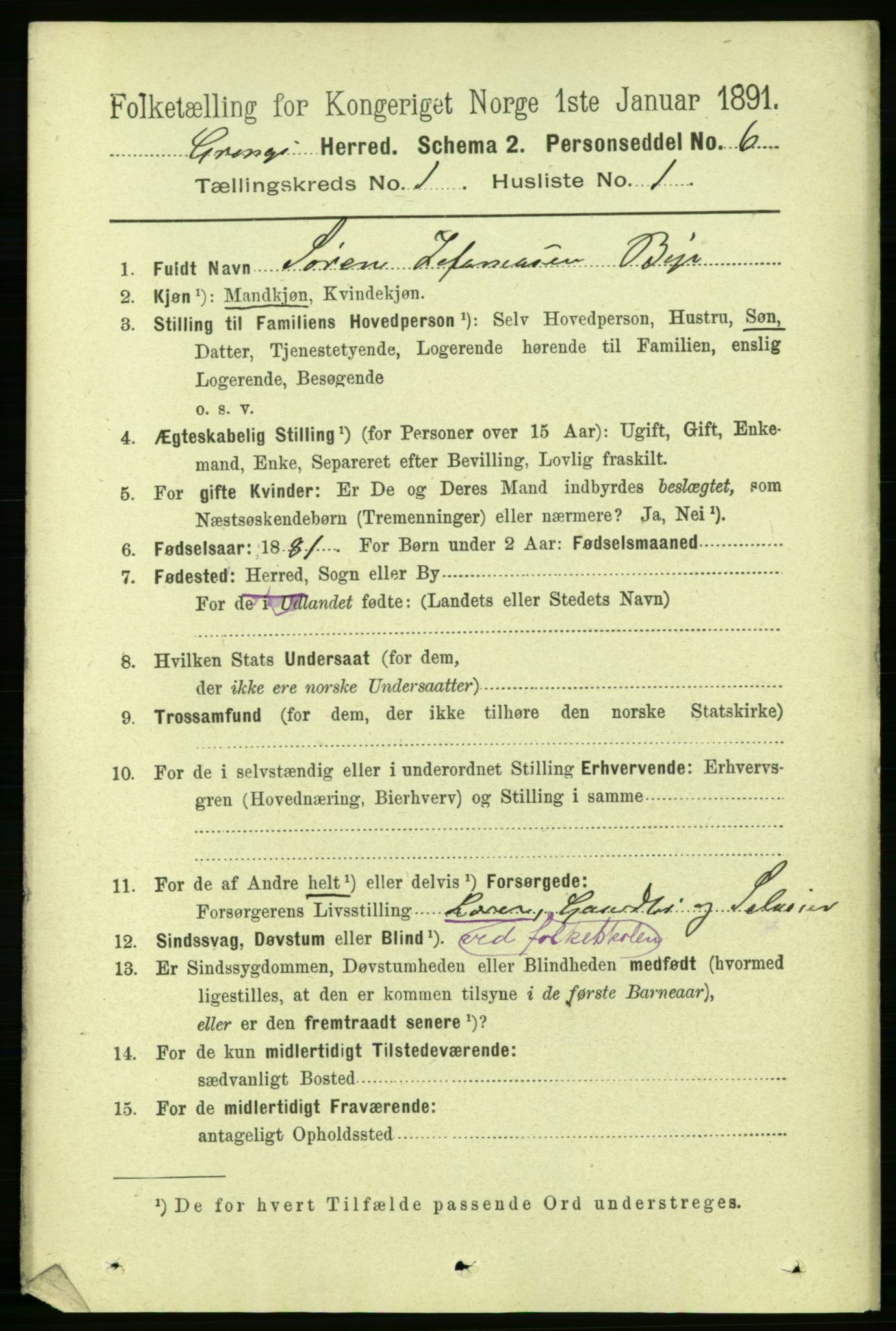 RA, 1891 census for 1742 Grong, 1891, p. 126