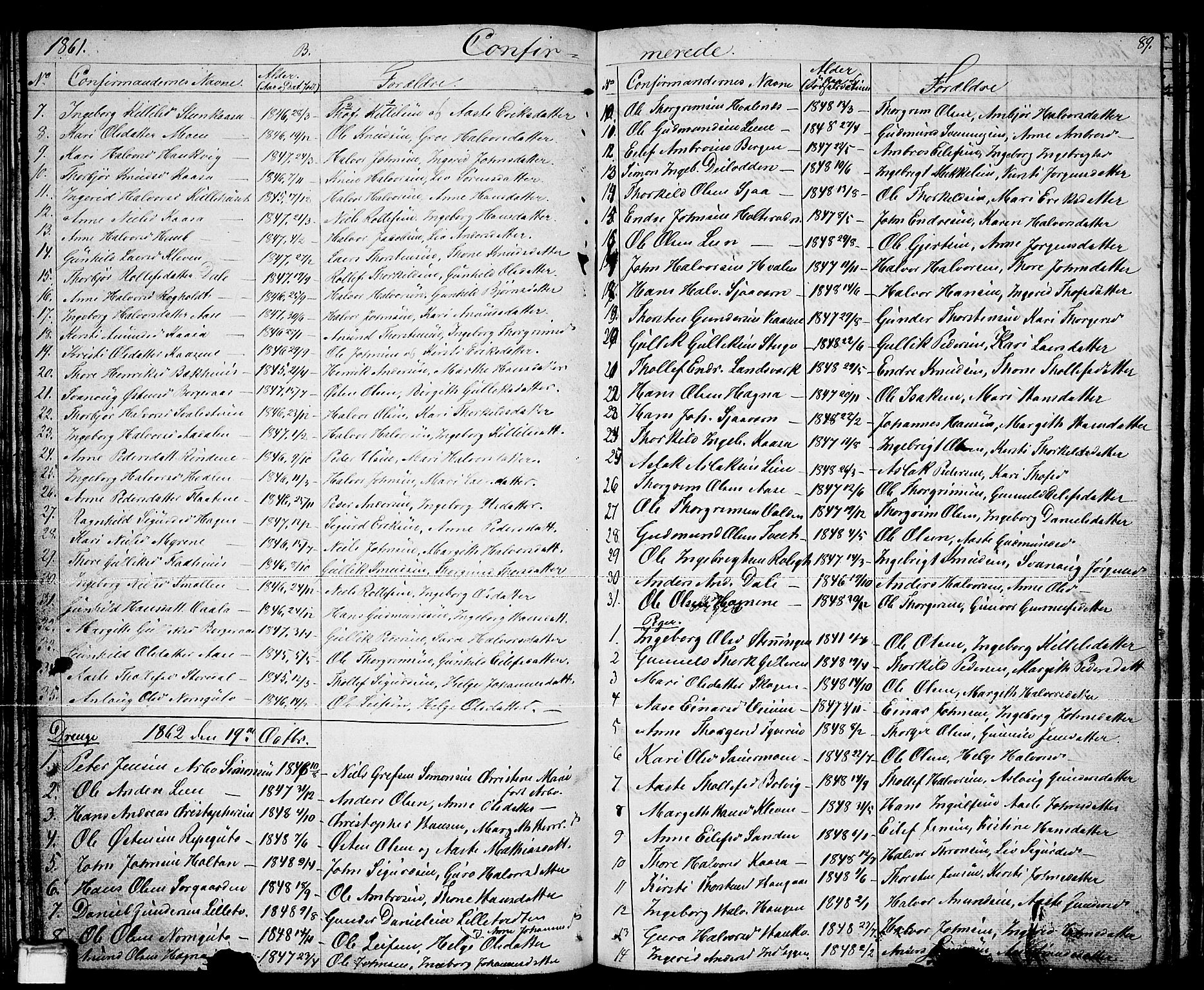 Sauherad kirkebøker, SAKO/A-298/G/Ga/L0002: Parish register (copy) no. I 2, 1842-1866, p. 89