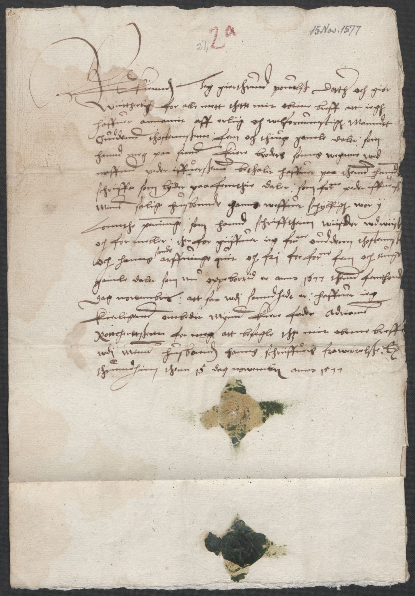 Riksarkivets diplomsamling, AV/RA-EA-5965/F02/L0079: Dokumenter, 1576-1577, p. 88