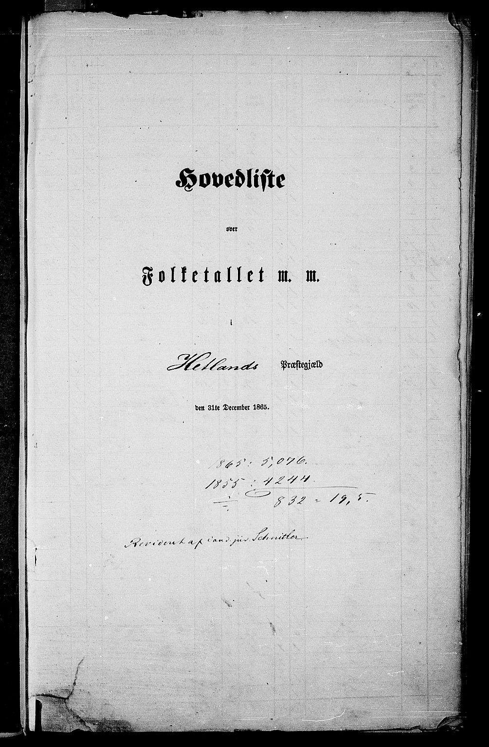 RA, 1865 census for Hetland, 1865, p. 9