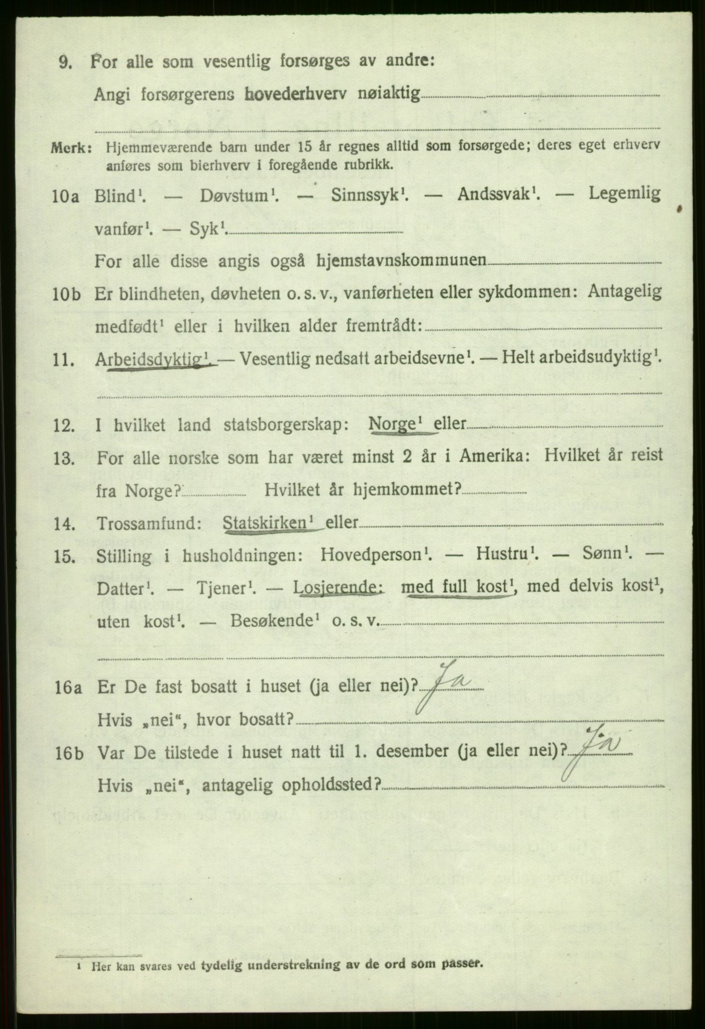 SAB, 1920 census for Voss, 1920, p. 7906