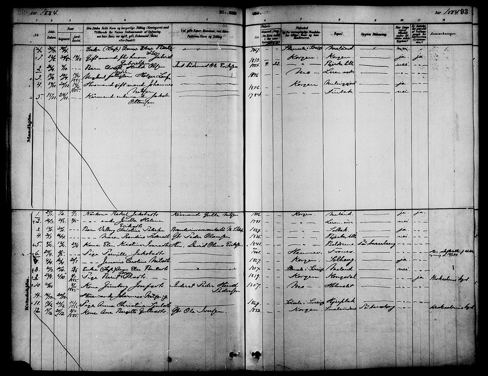 Ministerialprotokoller, klokkerbøker og fødselsregistre - Nordland, AV/SAT-A-1459/826/L0379: Parish register (official) no. 826A02, 1878-1895, p. 93