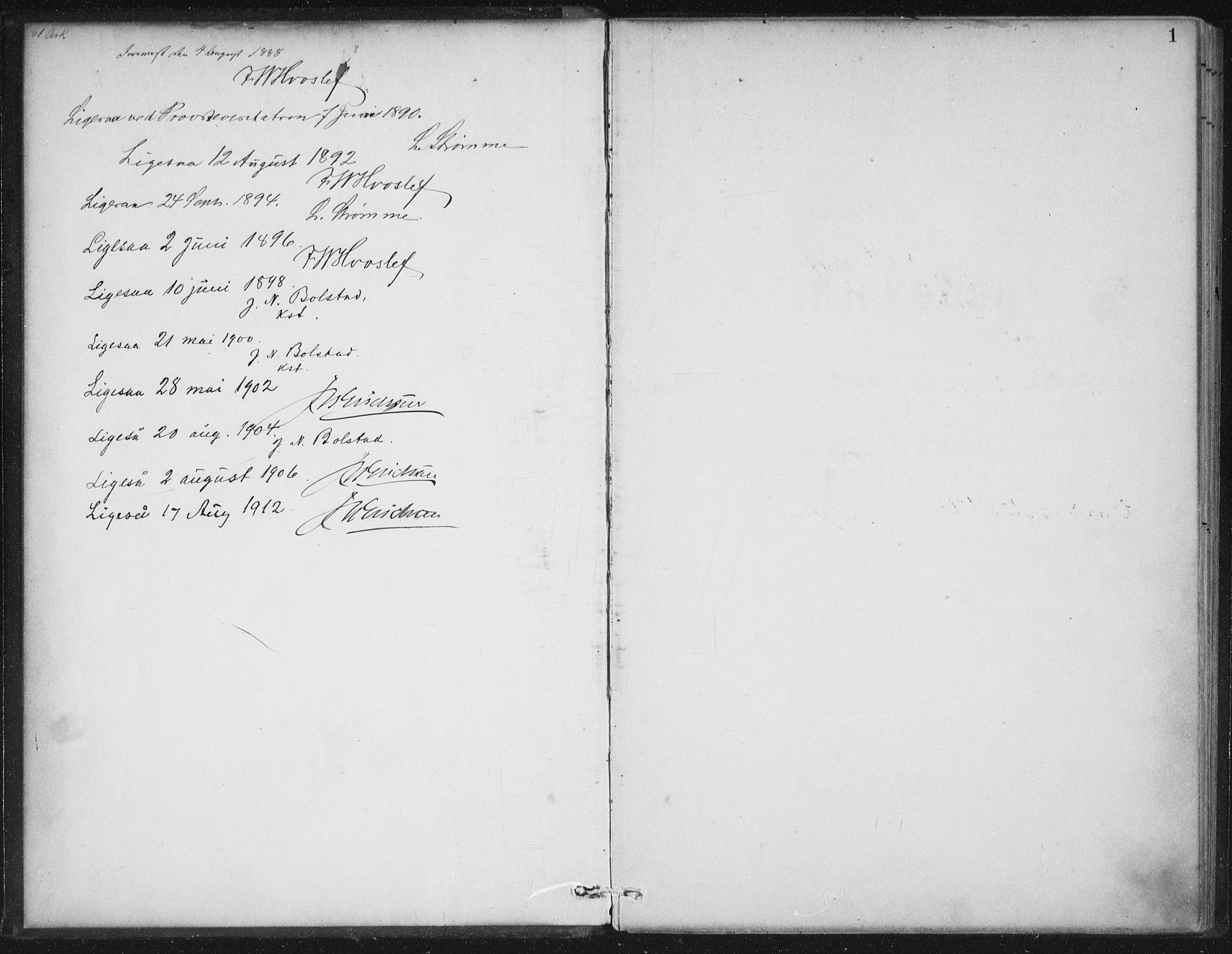 Gloppen sokneprestembete, SAB/A-80101/H/Haa/Haad/L0001: Parish register (official) no. D  1, 1885-1910, p. 1