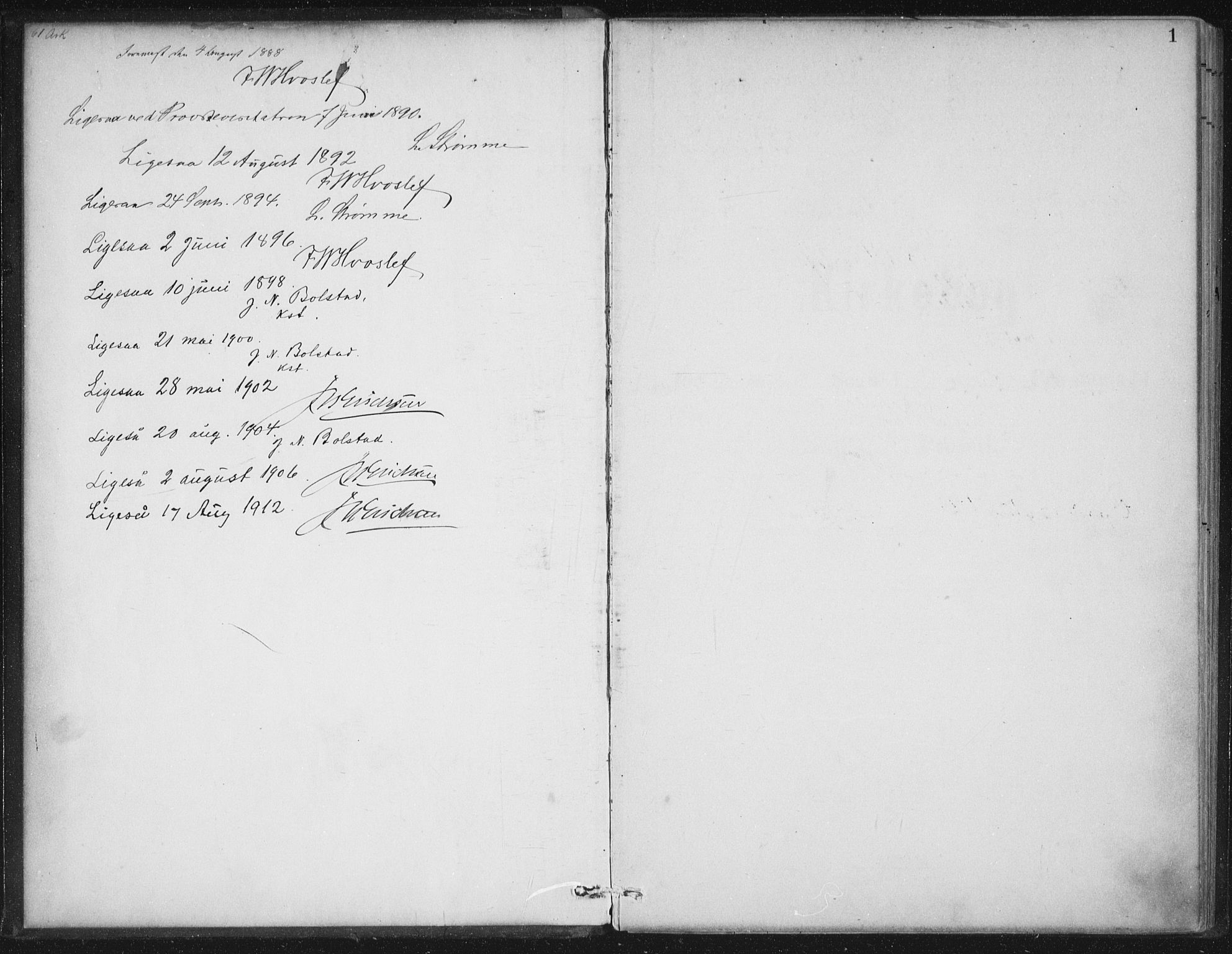 Gloppen sokneprestembete, AV/SAB-A-80101/H/Haa/Haad/L0001: Parish register (official) no. D  1, 1885-1910, p. 1