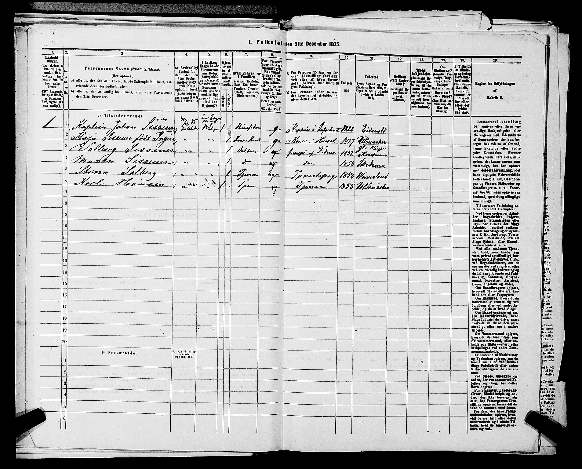 RA, 1875 census for 0218aP Vestre Aker, 1875, p. 2227