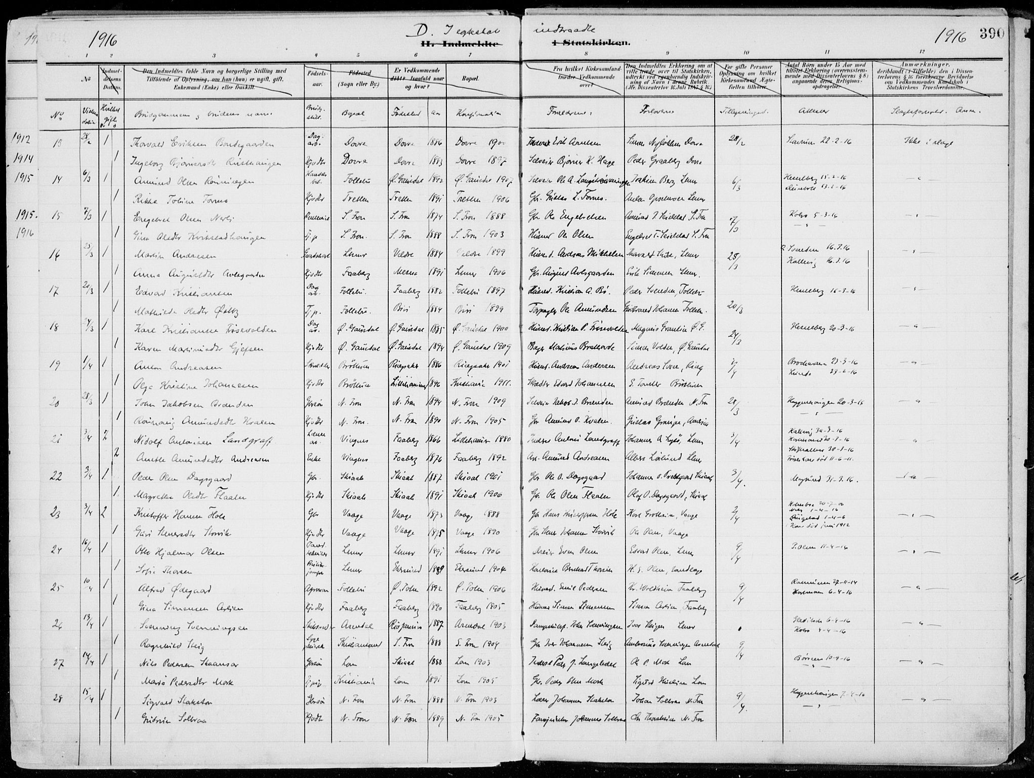 Lillehammer prestekontor, AV/SAH-PREST-088/H/Ha/Haa/L0001: Parish register (official) no. 1, 1901-1916, p. 390