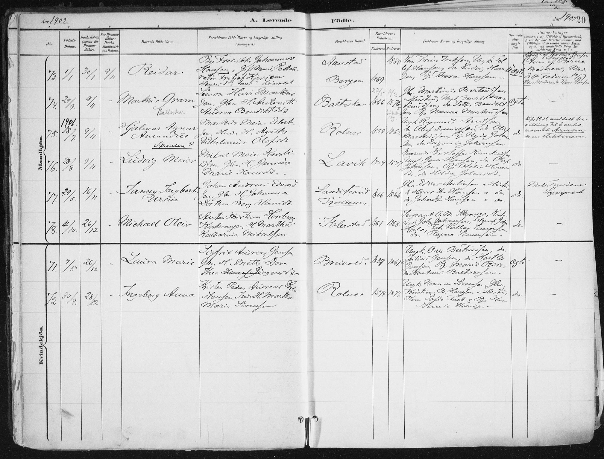 Ibestad sokneprestembete, SATØ/S-0077/H/Ha/Haa/L0017kirke: Parish register (official) no. 17, 1901-1914, p. 29