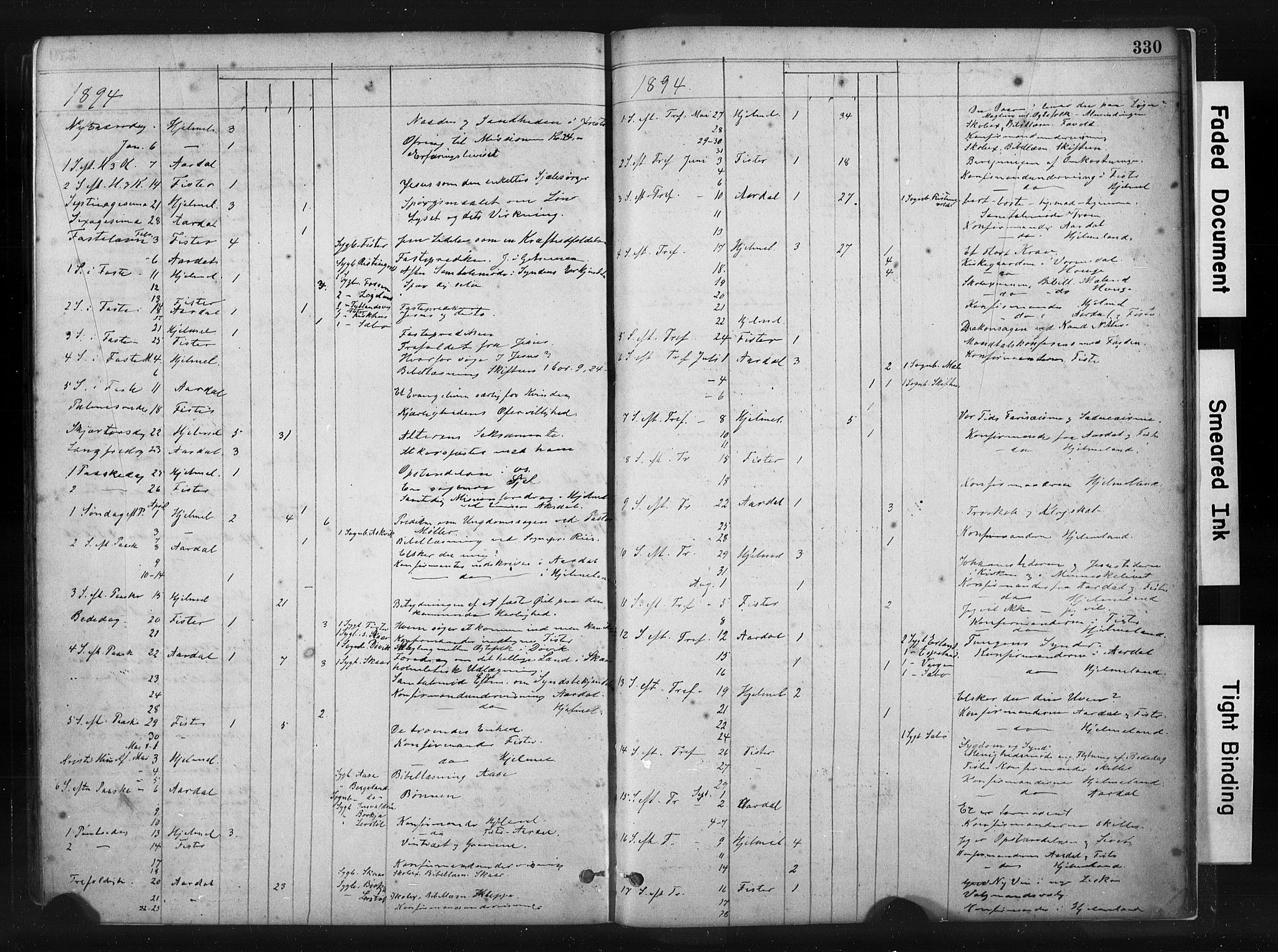 Hjelmeland sokneprestkontor, AV/SAST-A-101843/01/IV/L0014: Parish register (official) no. A 14, 1879-1900, p. 330