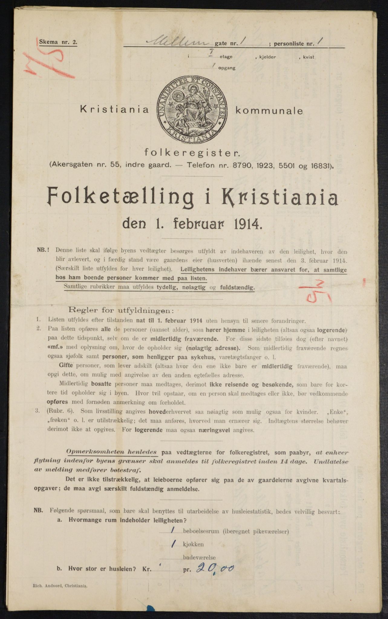 OBA, Municipal Census 1914 for Kristiania, 1914, p. 64983