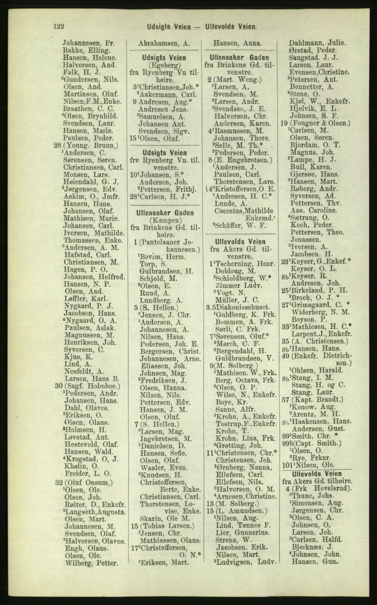 Kristiania/Oslo adressebok, PUBL/-, 1884, p. 122