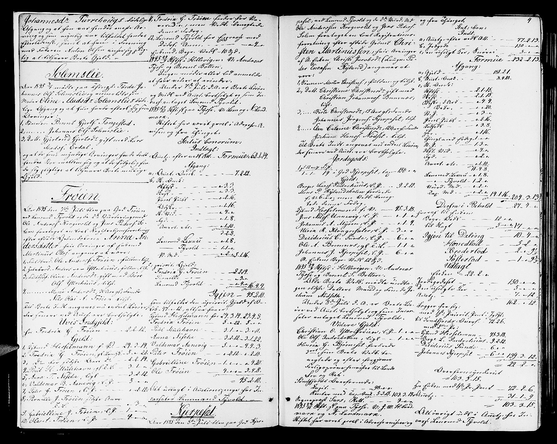Sunnfjord tingrett, AV/SAB-A-3201/1/H/Ha/Had/L0020: Skifteprotokioll, 1845-1853, p. 3b-4a