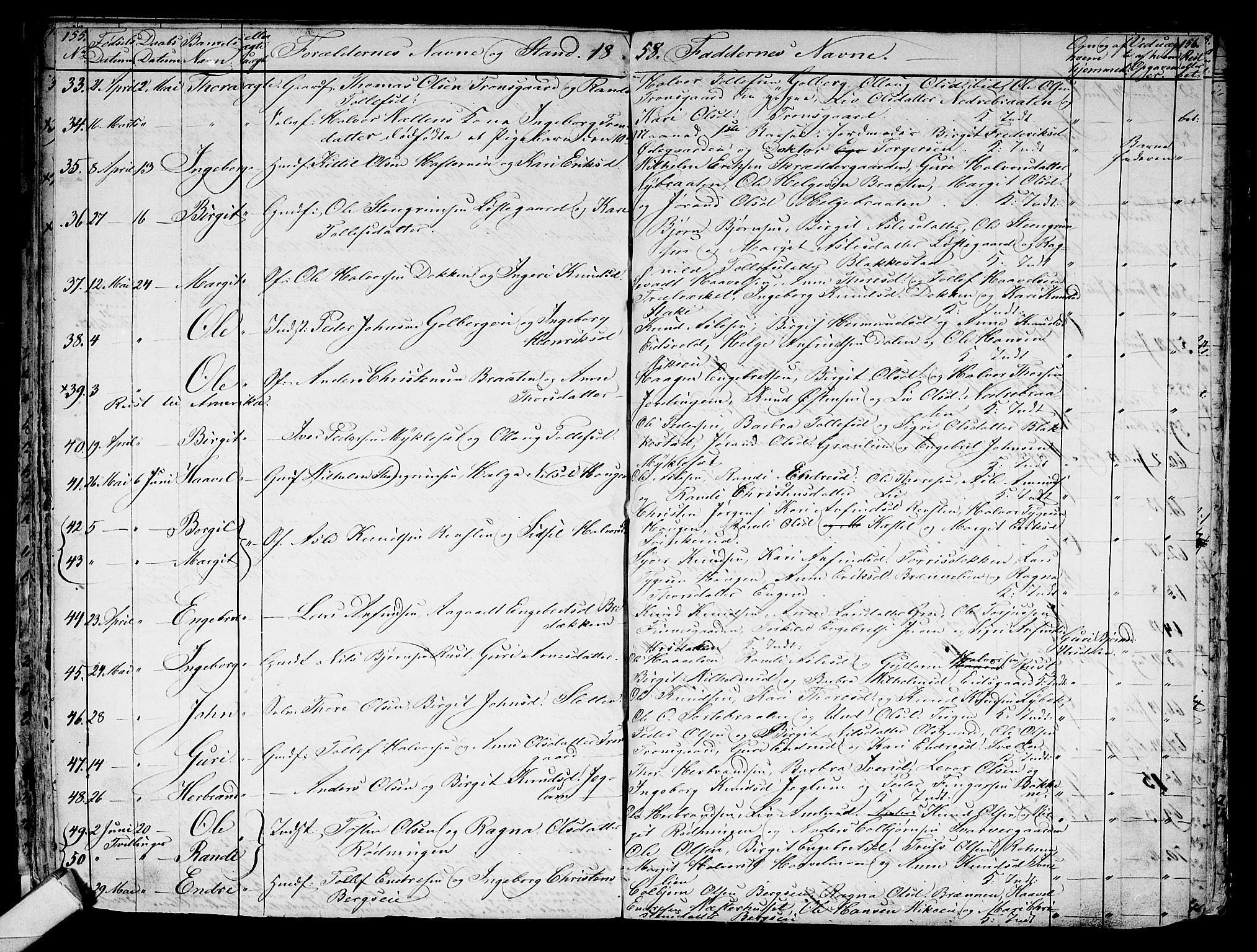 Gol kirkebøker, AV/SAKO-A-226/G/Ga/L0001: Parish register (copy) no. I 1, 1841-1860, p. 155-156