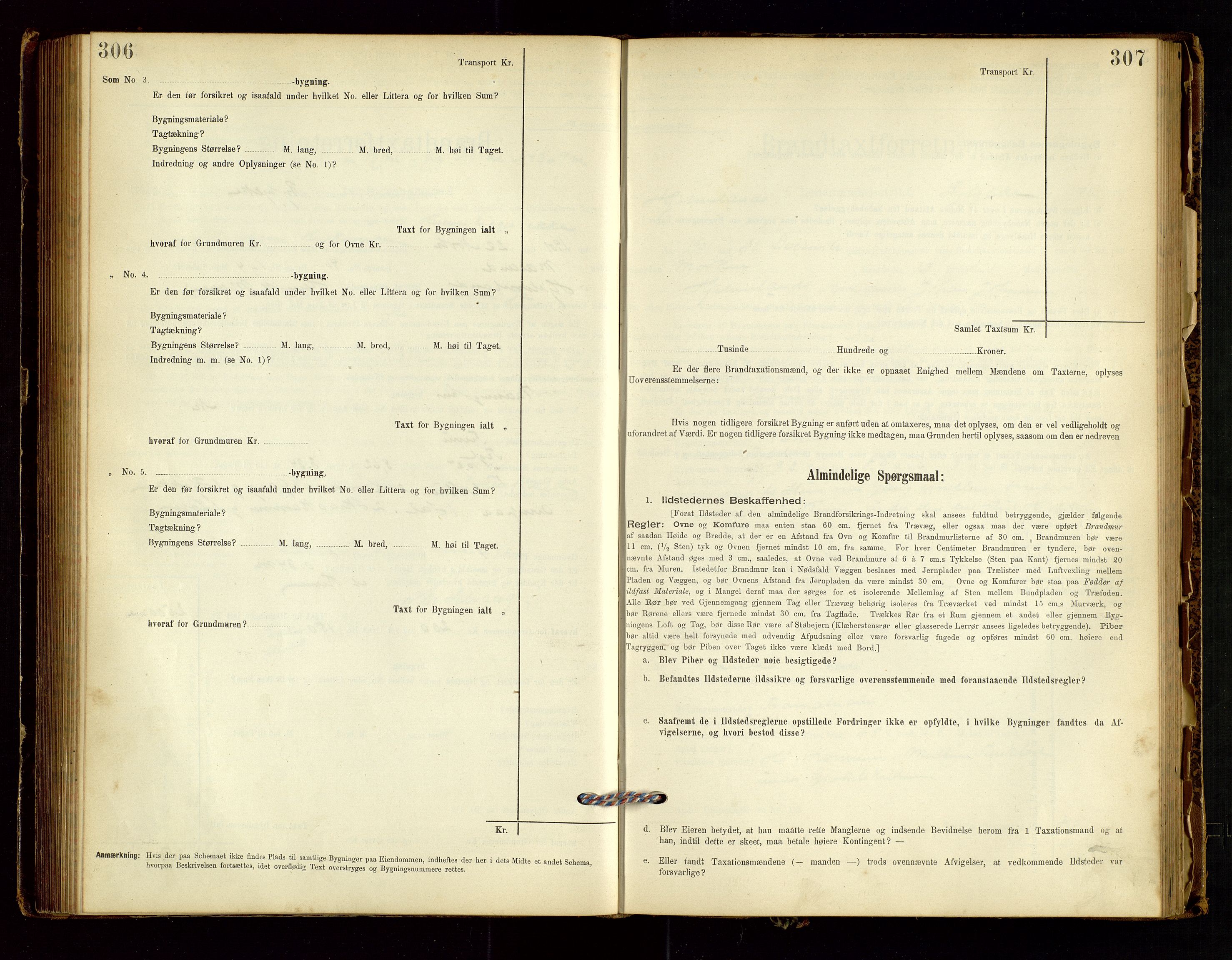 Hjelmeland lensmannskontor, SAST/A-100439/Gob/L0001: "Brandtaxationsprotokol", 1895-1932, p. 306-307
