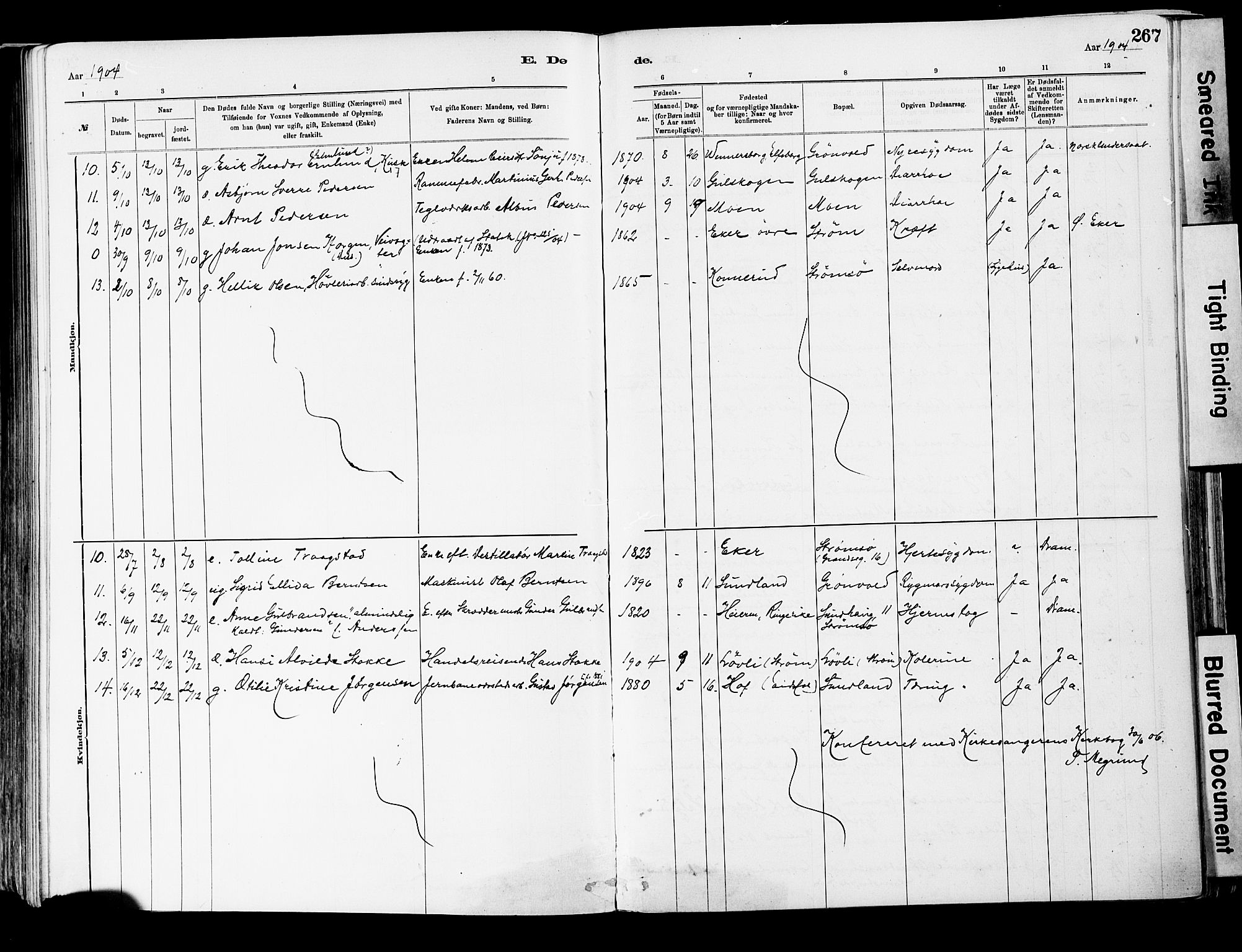 Strømsgodset kirkebøker, AV/SAKO-A-324/F/Fa/L0001: Parish register (official) no. 1, 1885-1909, p. 267