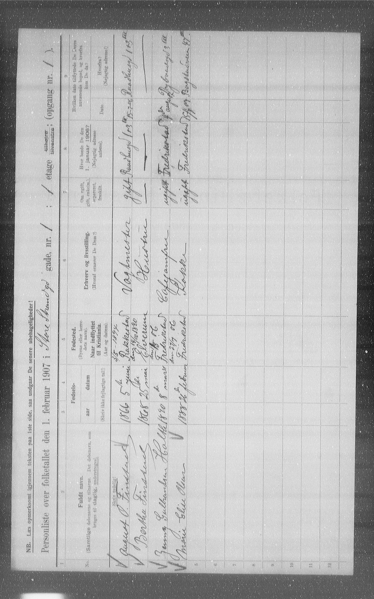 OBA, Municipal Census 1907 for Kristiania, 1907, p. 52321