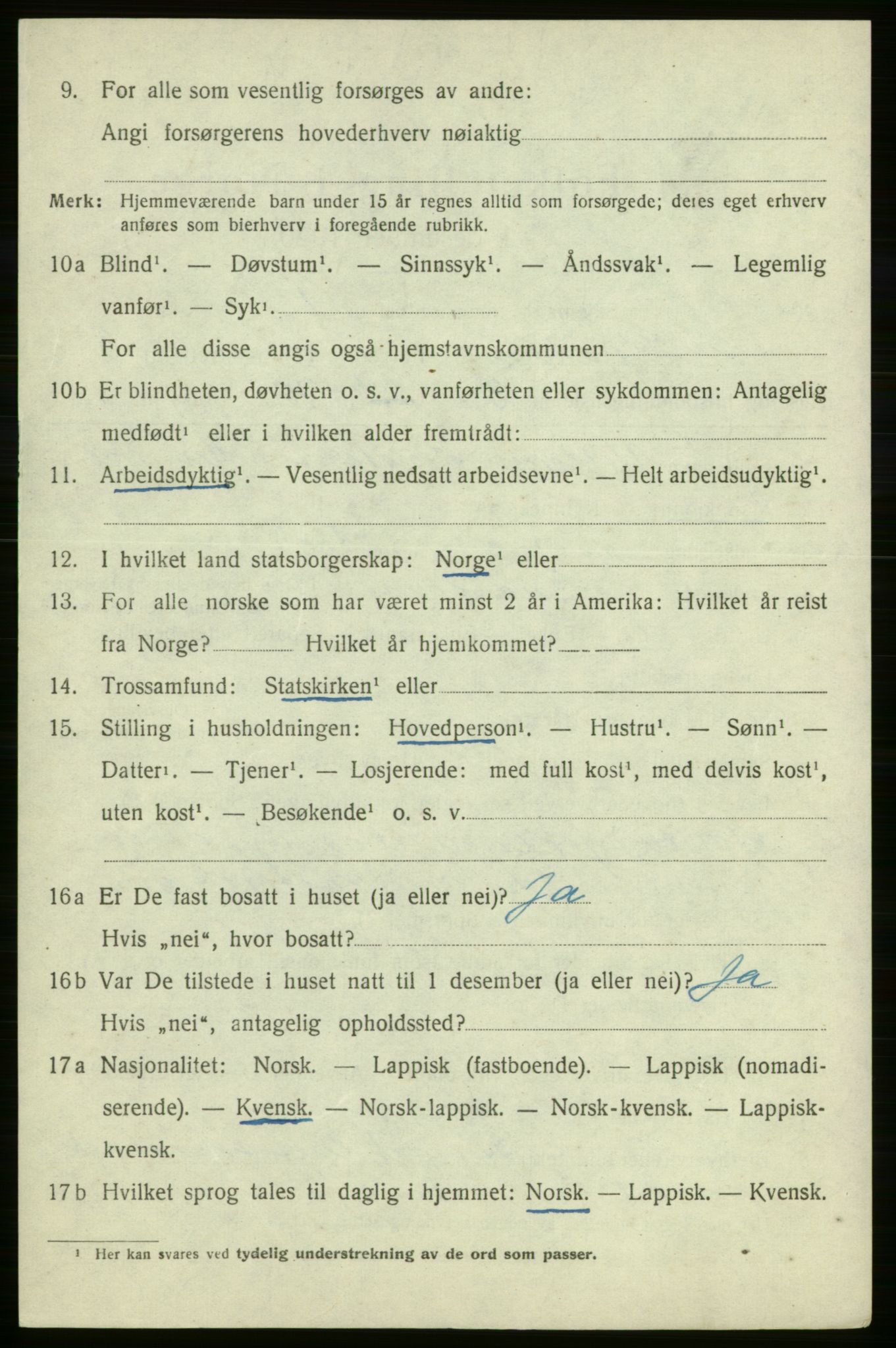 SATØ, 1920 census for , 1920, p. 965