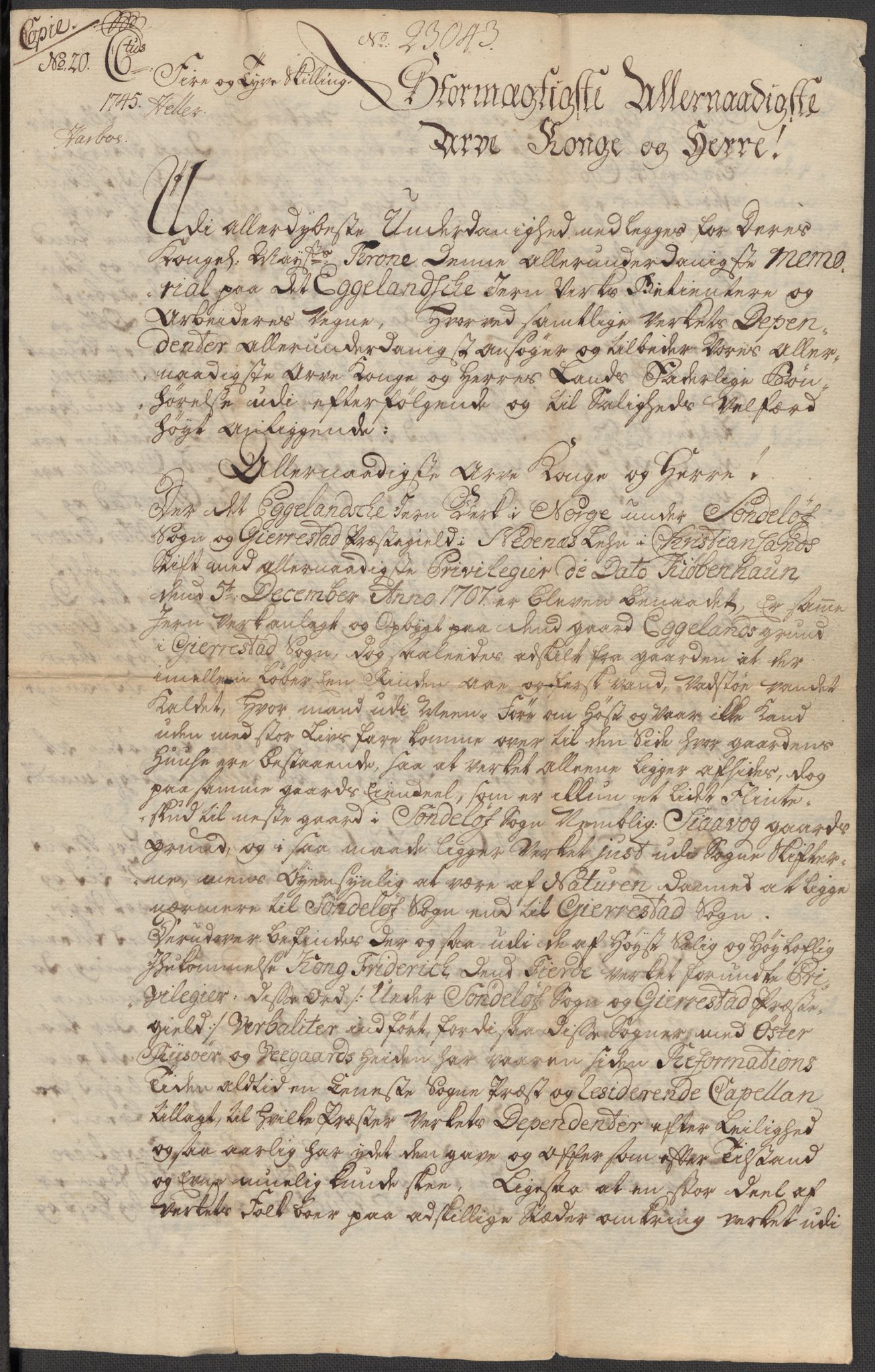 Riksarkivets diplomsamling, AV/RA-EA-5965/F15/L0030: Prestearkiv - Aust-Agder, 1641-1812, p. 204