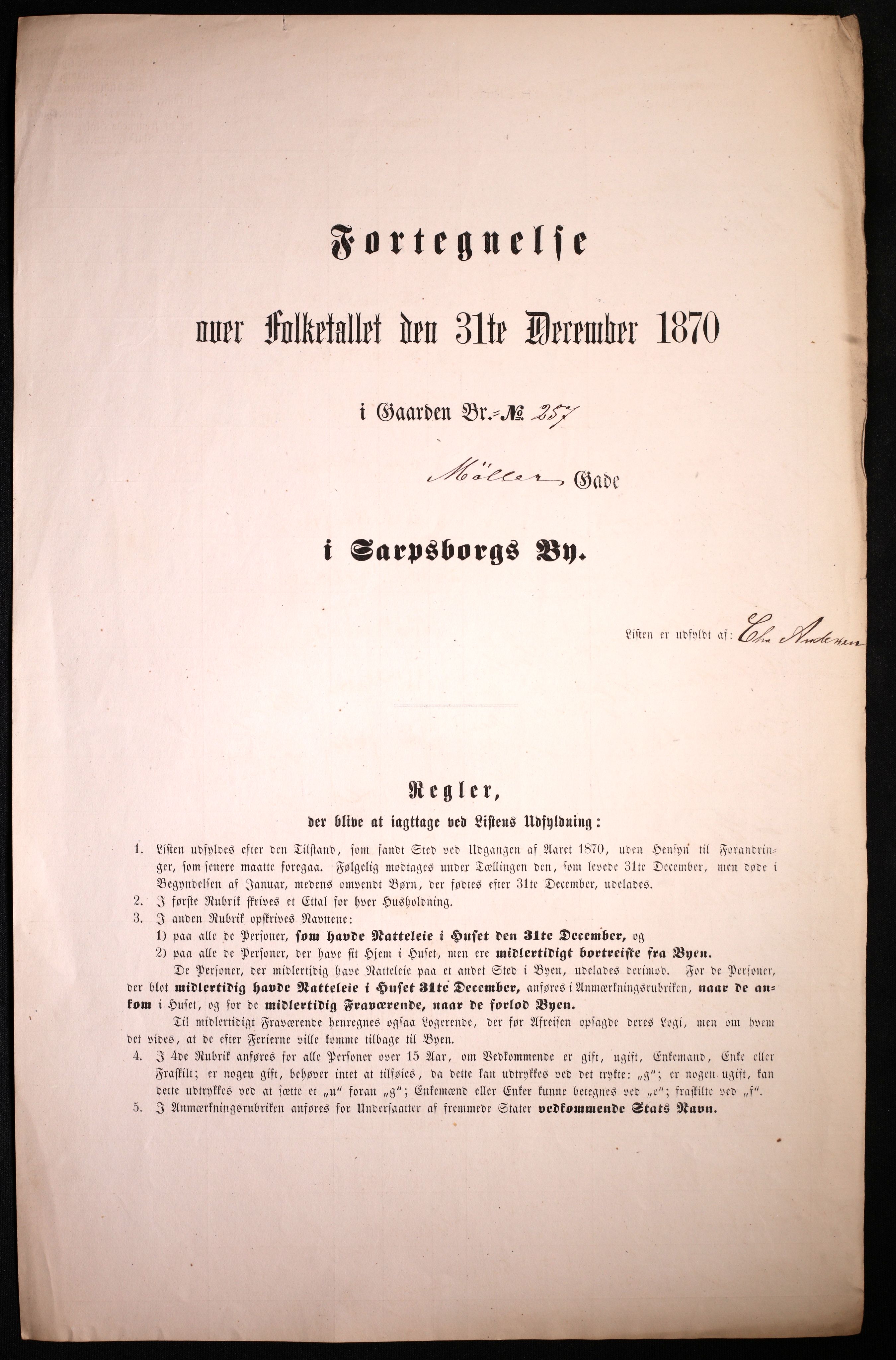 RA, 1870 census for 0102 Sarpsborg, 1870, p. 103