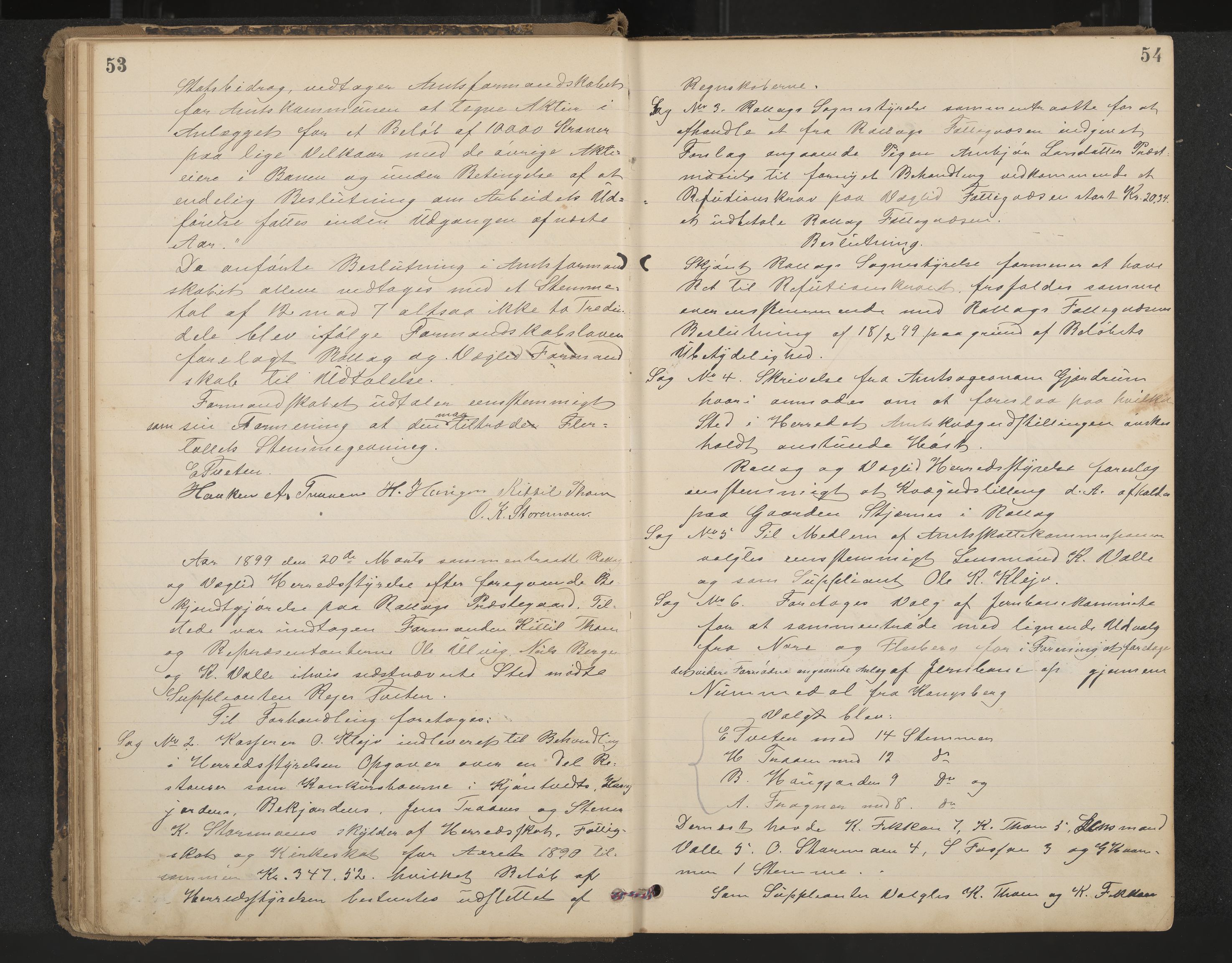 Rollag formannskap og sentraladministrasjon, IKAK/0632021-2/A/Aa/L0004: Møtebok, 1897-1909, p. 53-54