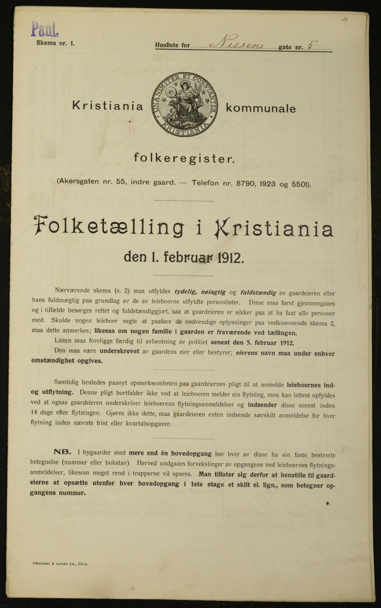 OBA, Municipal Census 1912 for Kristiania, 1912, p. 71757