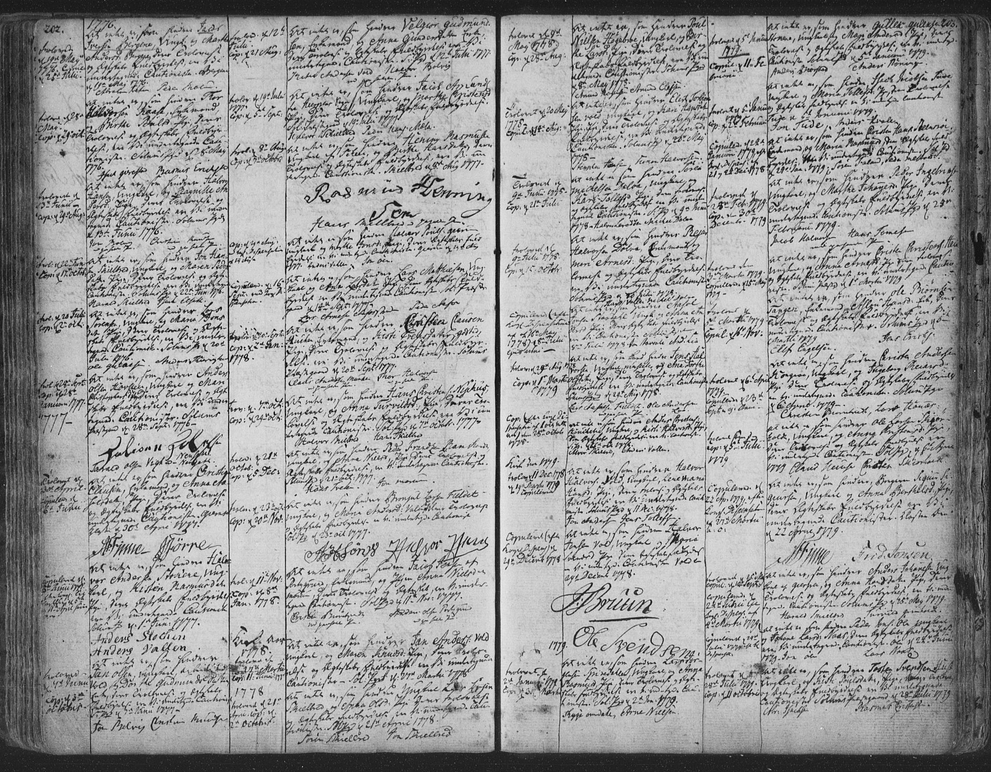 Solum kirkebøker, SAKO/A-306/F/Fa/L0003: Parish register (official) no. I 3, 1761-1814, p. 202-203