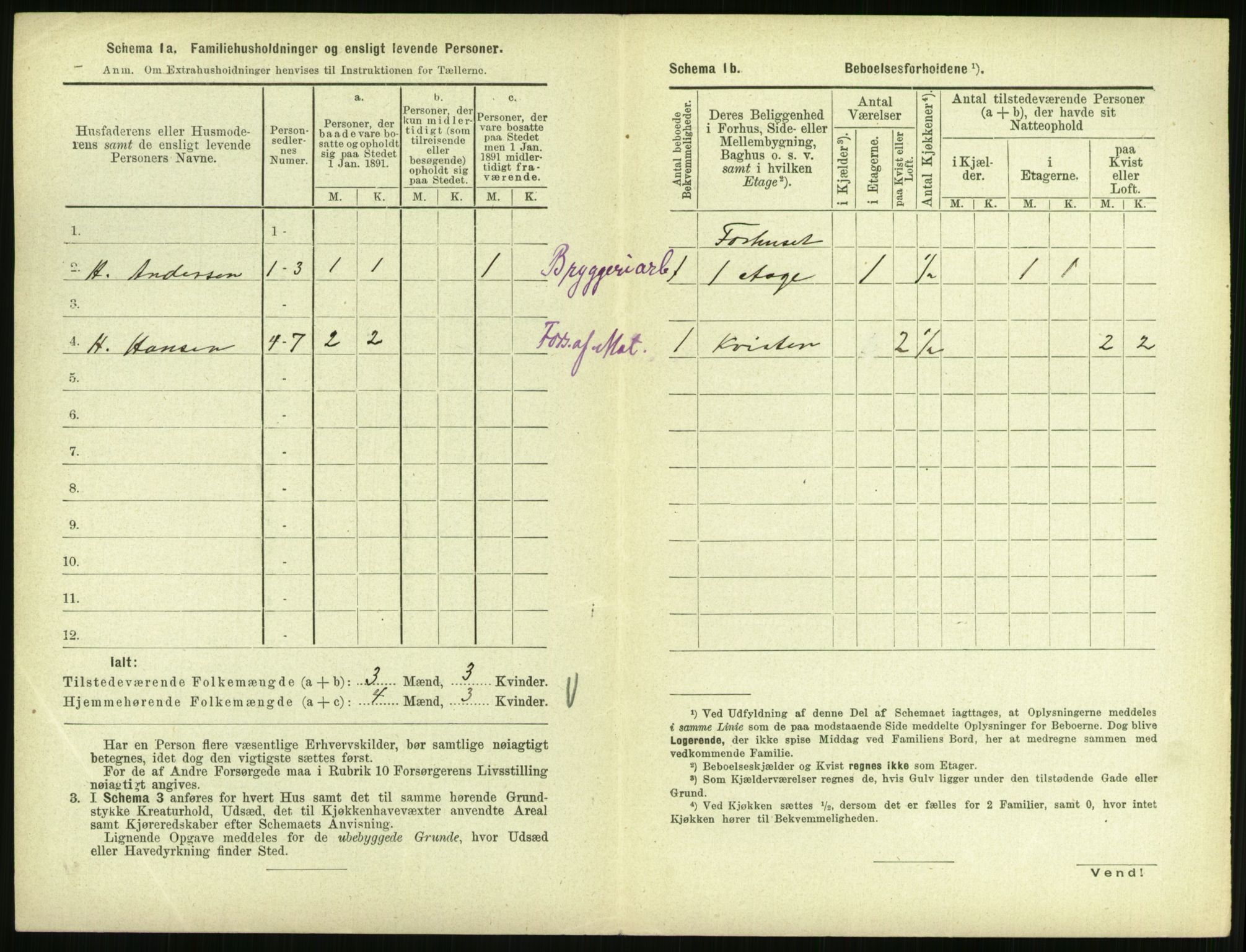 RA, 1891 census for 0707 Larvik, 1891, p. 1226