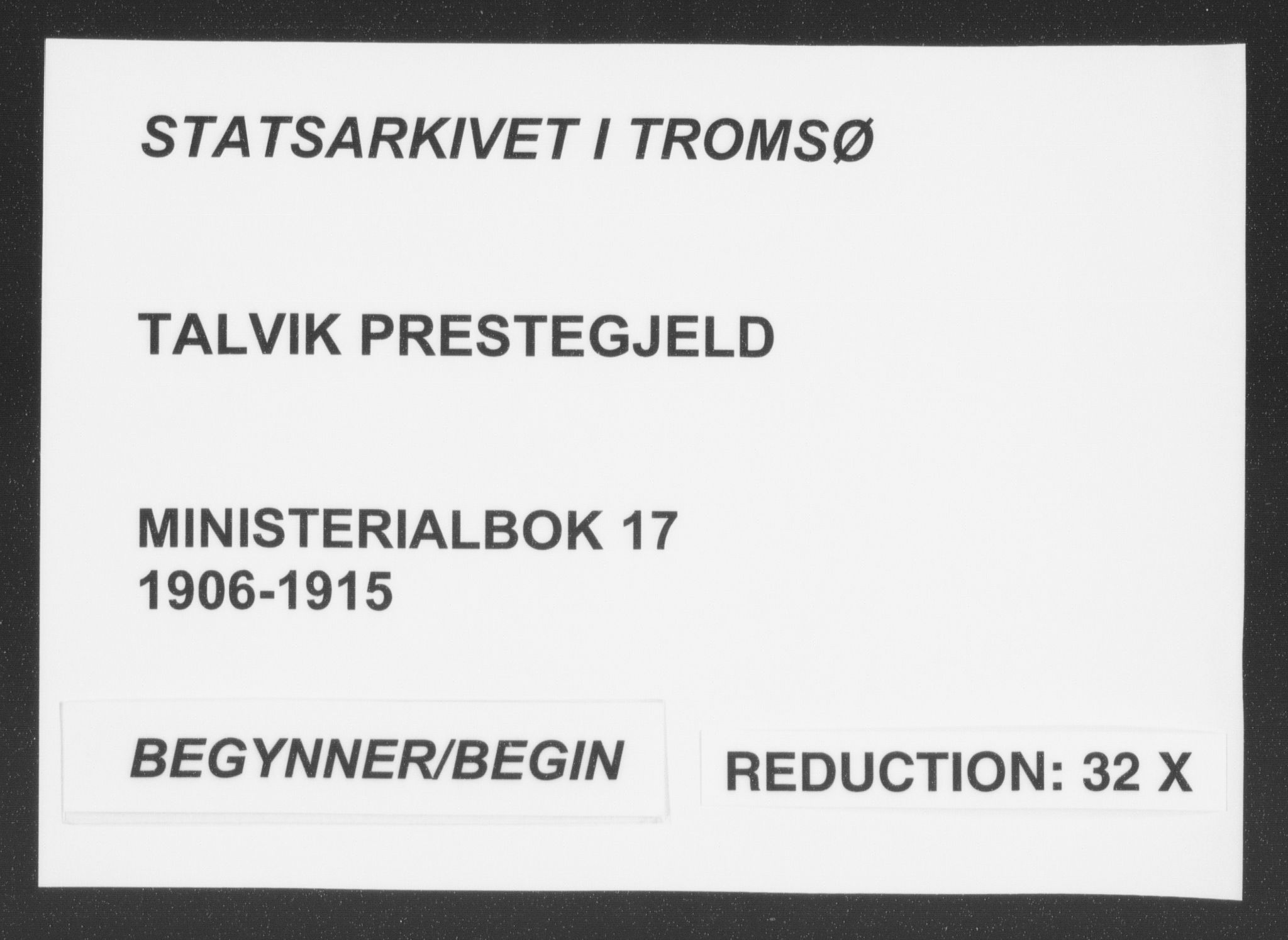 Talvik sokneprestkontor, SATØ/S-1337/H/Ha/L0017kirke: Parish register (official) no. 17, 1906-1915