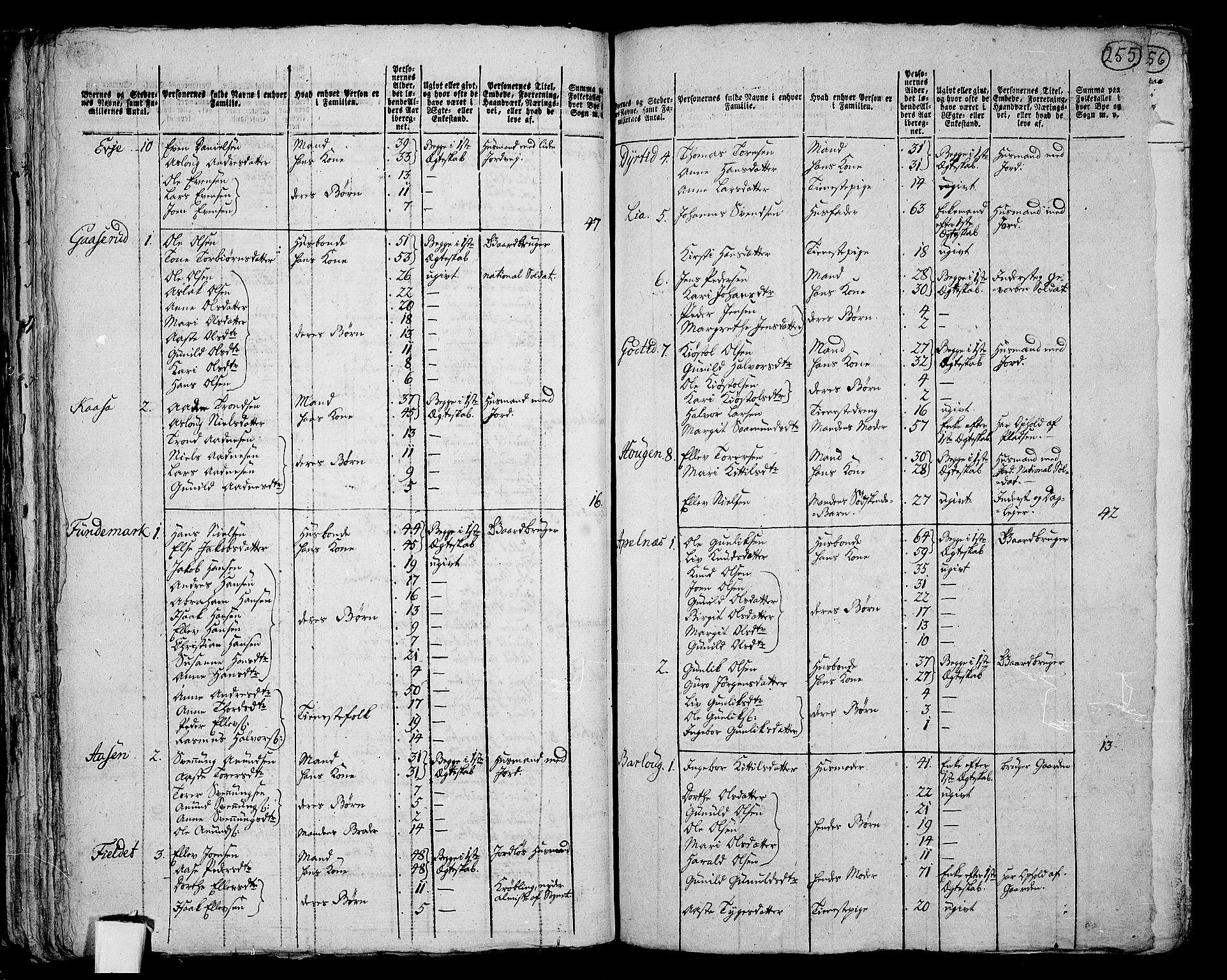 RA, 1801 census for 0821P Bø, 1801, p. 254b-255a