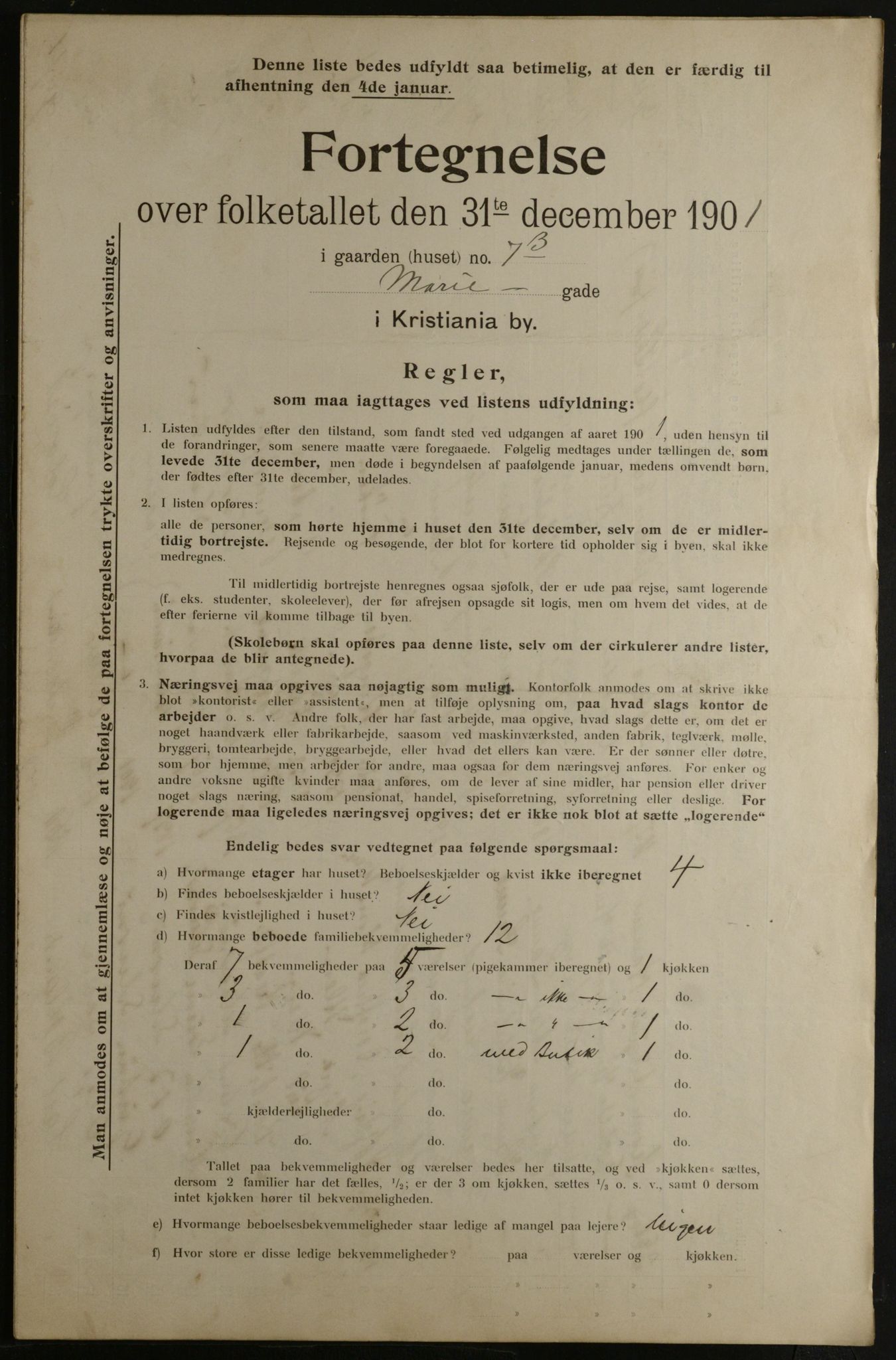 OBA, Municipal Census 1901 for Kristiania, 1901, p. 9734