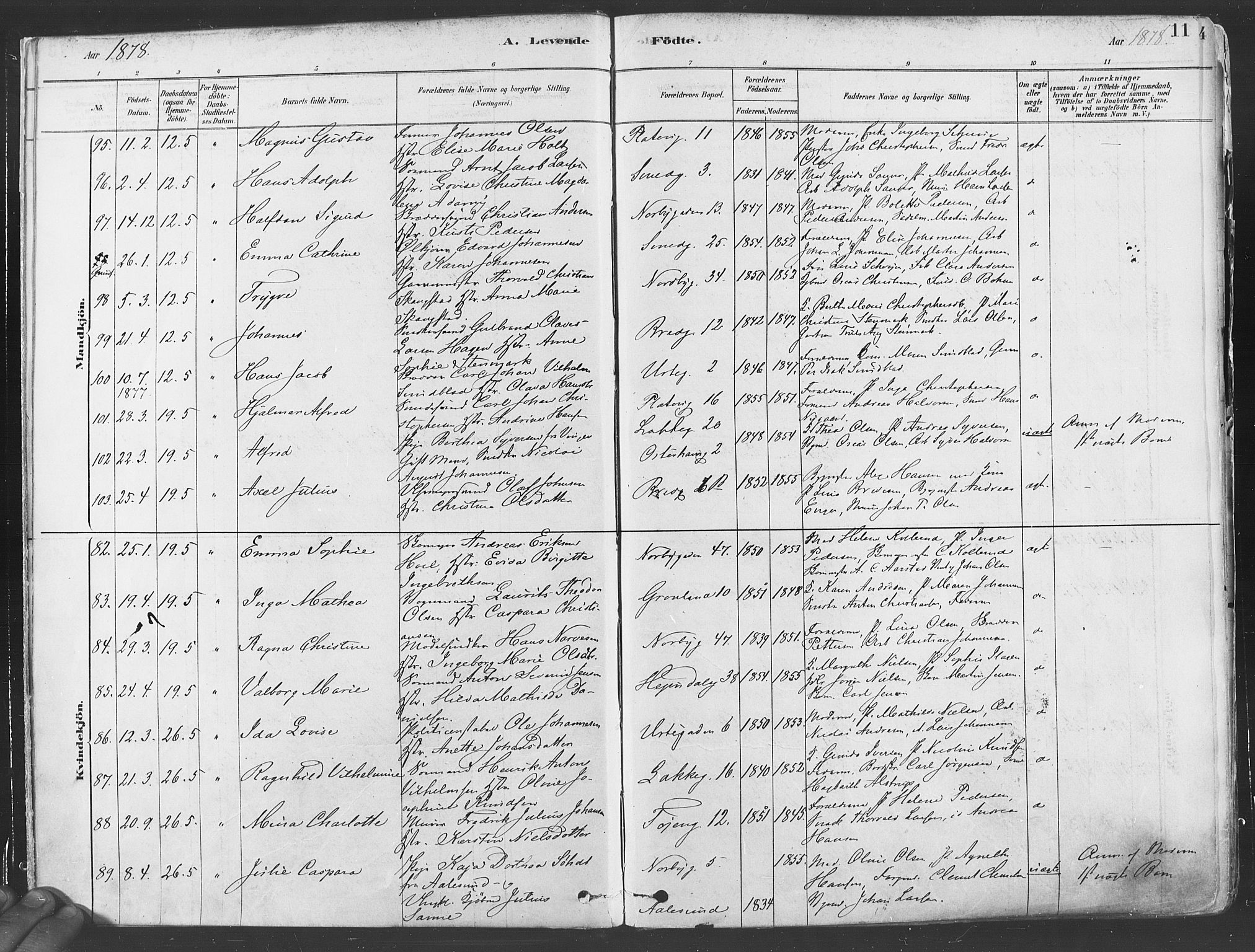 Grønland prestekontor Kirkebøker, SAO/A-10848/F/Fa/L0007: Parish register (official) no. 7, 1878-1888, p. 11