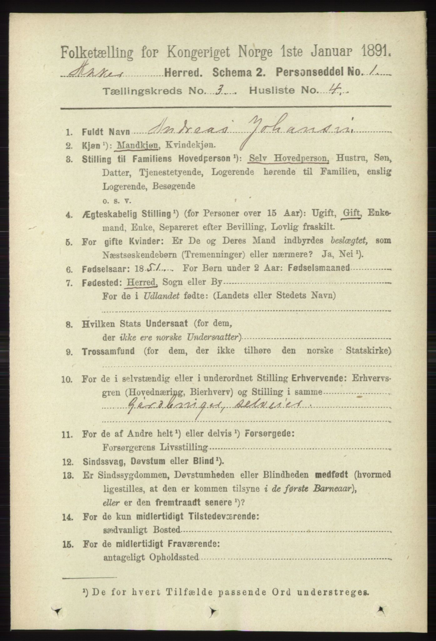 RA, 1891 census for 0220 Asker, 1891, p. 2004