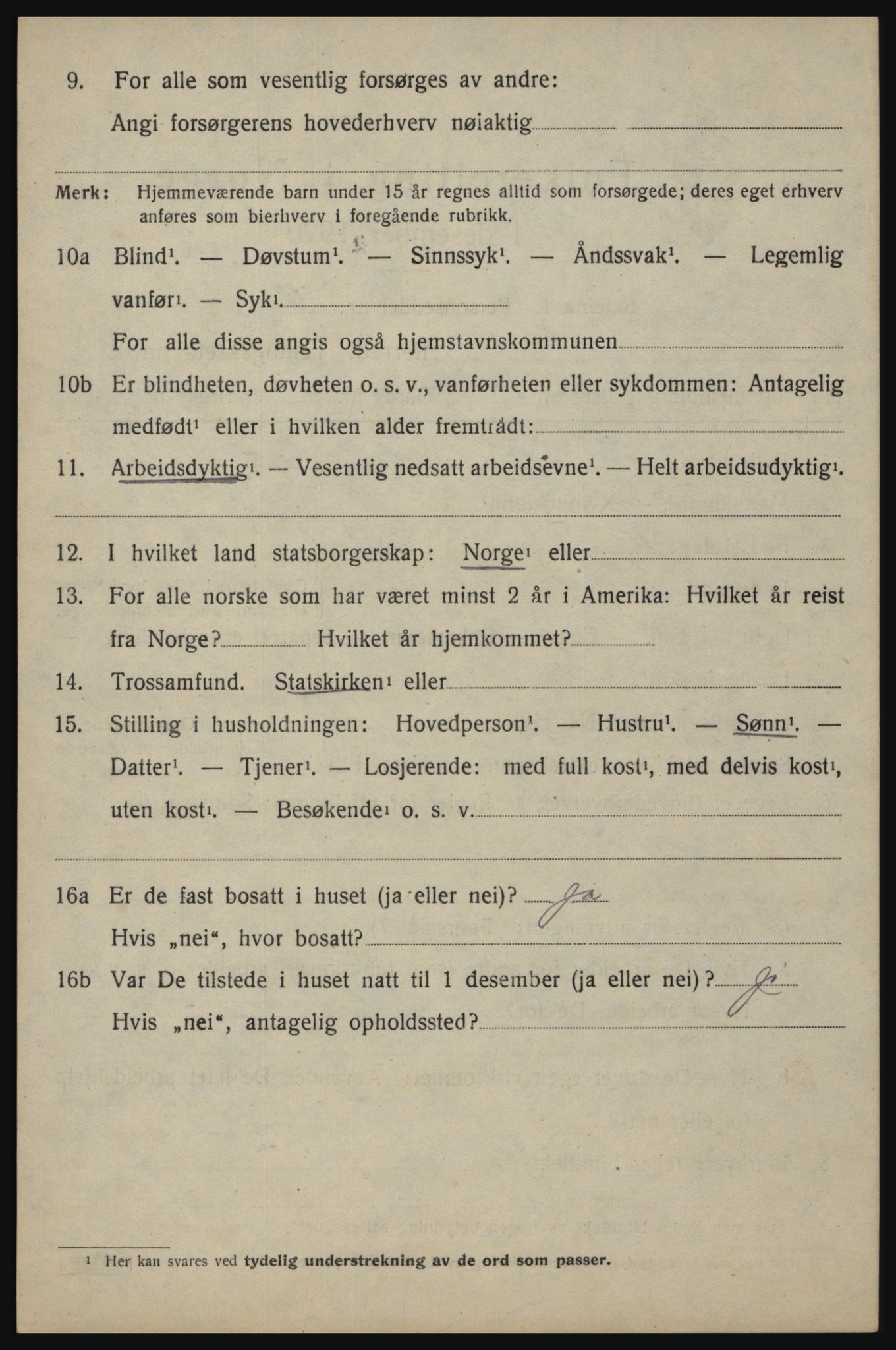 SAO, 1920 census for Berg, 1920, p. 3536