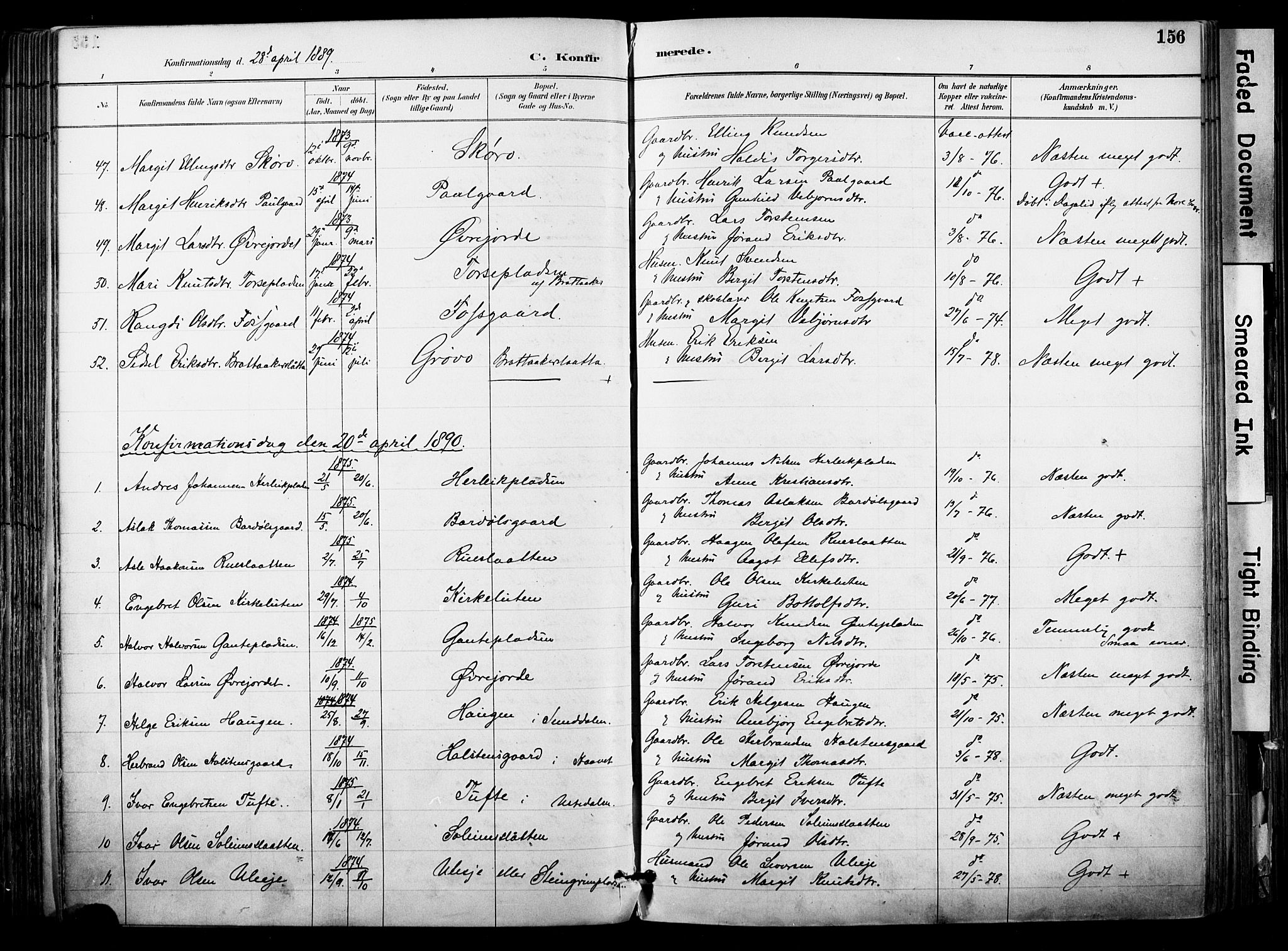 Hol kirkebøker, SAKO/A-227/F/Fa/L0003: Parish register (official) no. I 3, 1887-1918, p. 156