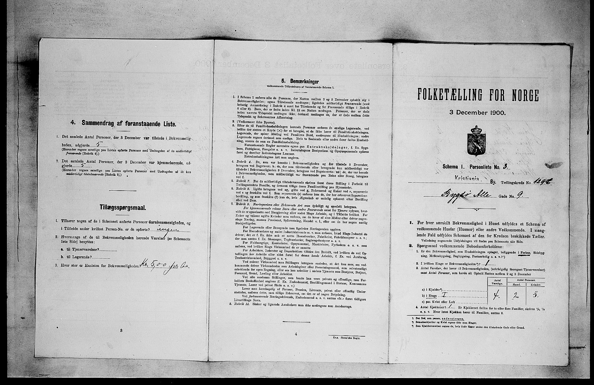 SAO, 1900 census for Kristiania, 1900, p. 9699