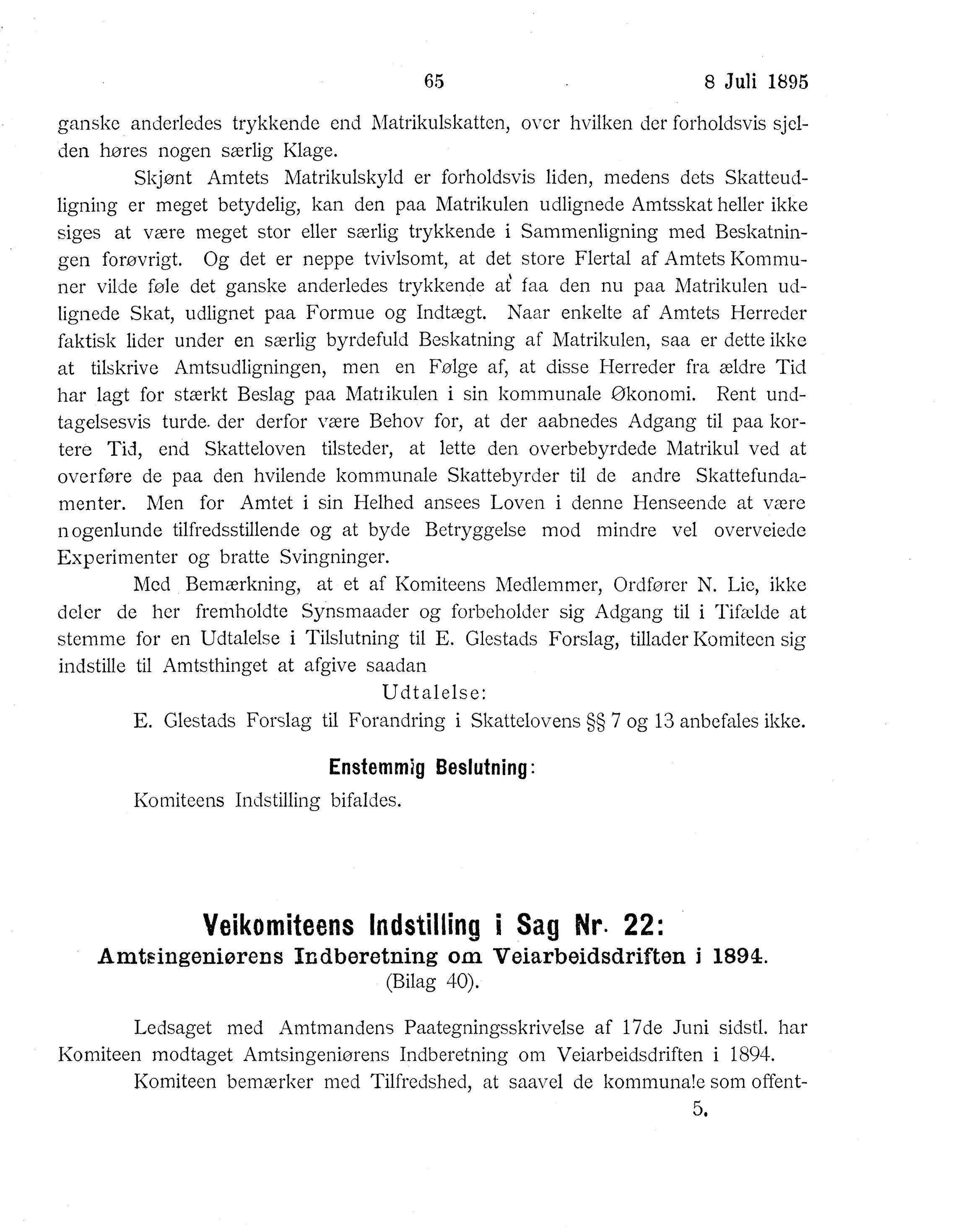 Nordland Fylkeskommune. Fylkestinget, AIN/NFK-17/176/A/Ac/L0018: Fylkestingsforhandlinger 1895, 1895