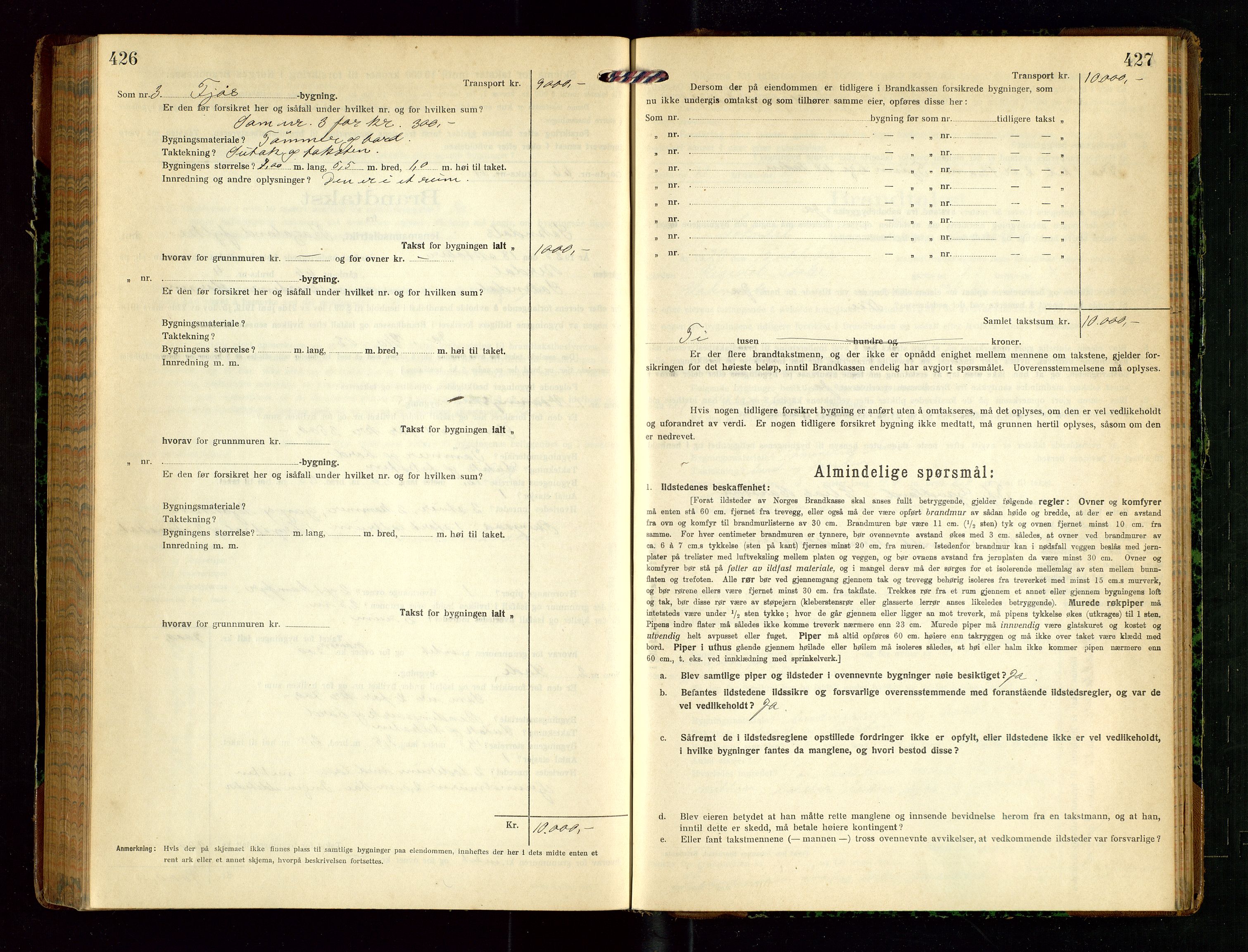 Sokndal lensmannskontor, AV/SAST-A-100417/Gob/L0005: "Brandtakst-Protokol", 1920-1924, p. 426-427