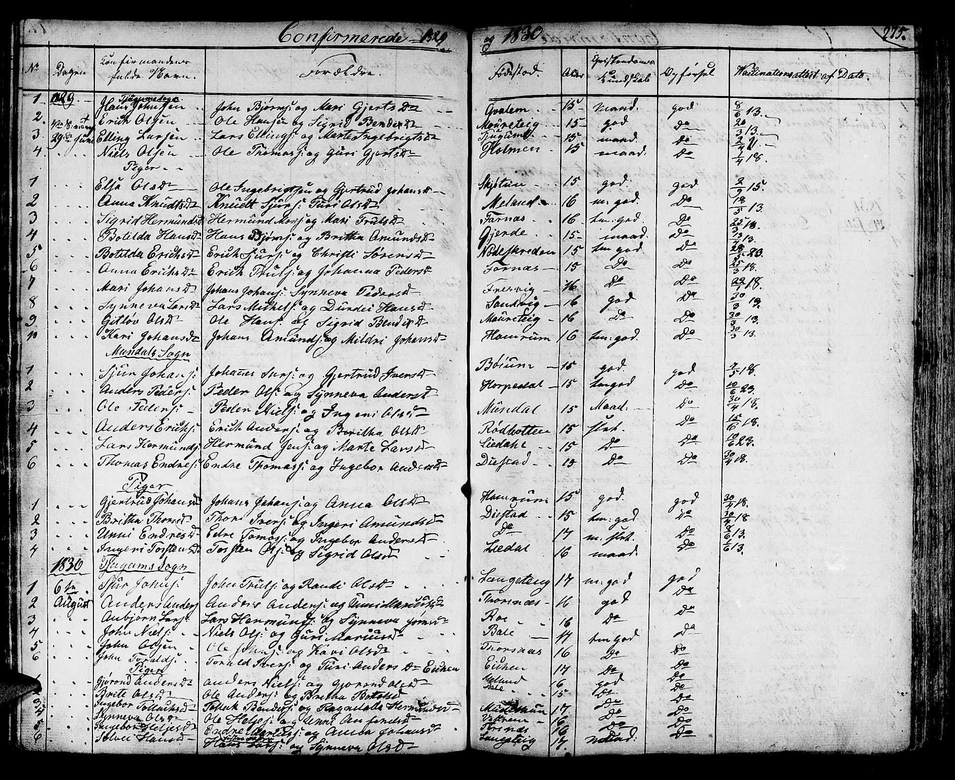 Leikanger sokneprestembete, AV/SAB-A-81001/H/Haa/Haaa/L0006: Parish register (official) no. A 6, 1810-1838, p. 275