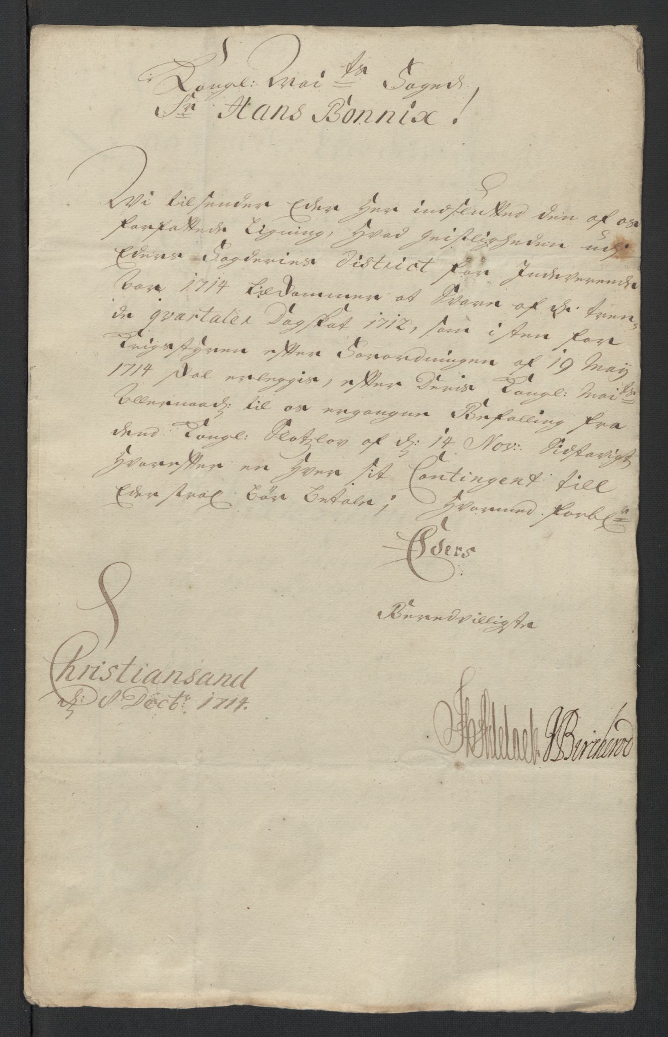 Rentekammeret inntil 1814, Reviderte regnskaper, Fogderegnskap, AV/RA-EA-4092/R39/L2321: Fogderegnskap Nedenes, 1713-1714, p. 249