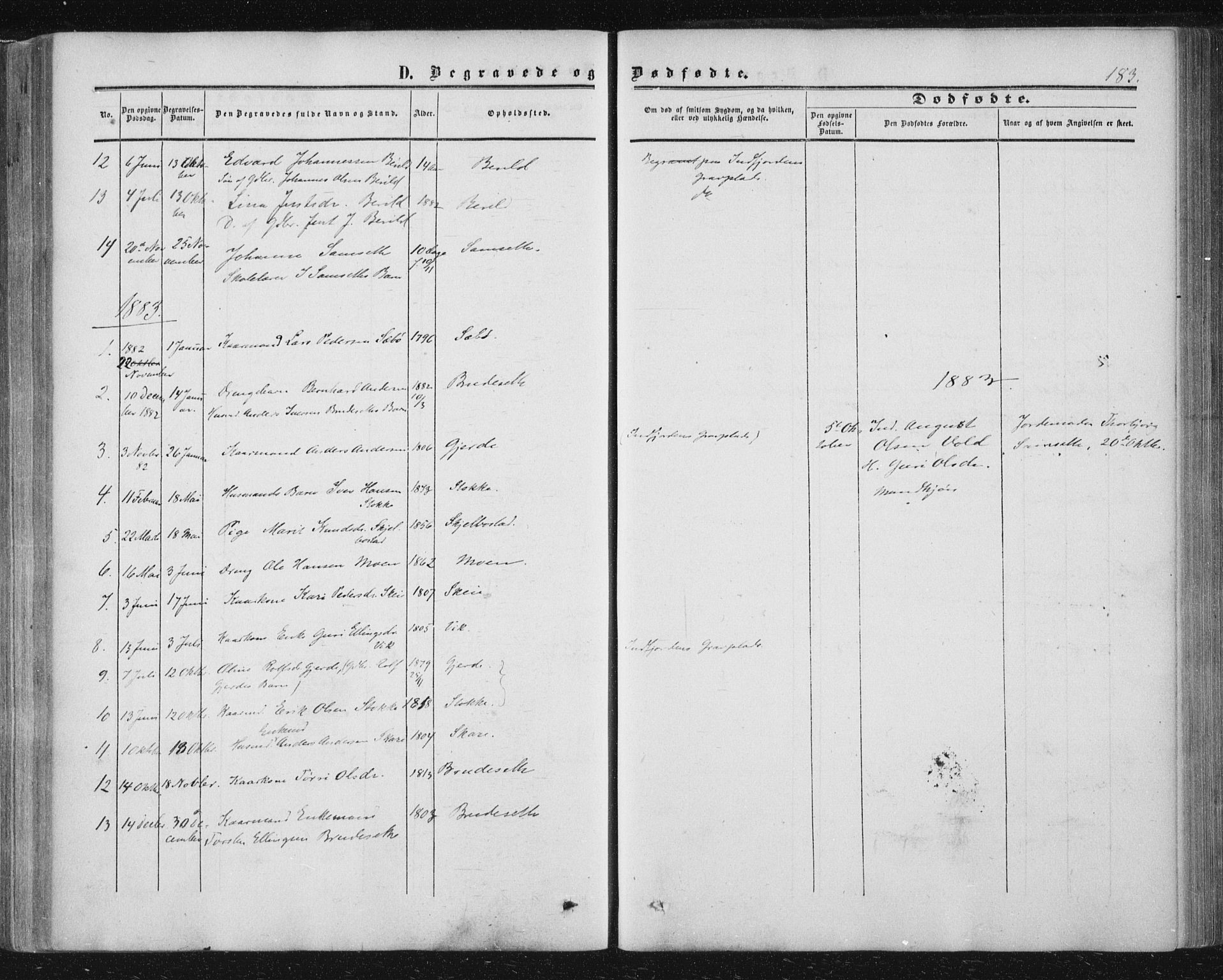 Ministerialprotokoller, klokkerbøker og fødselsregistre - Møre og Romsdal, AV/SAT-A-1454/543/L0562: Parish register (official) no. 543A02, 1854-1884, p. 183